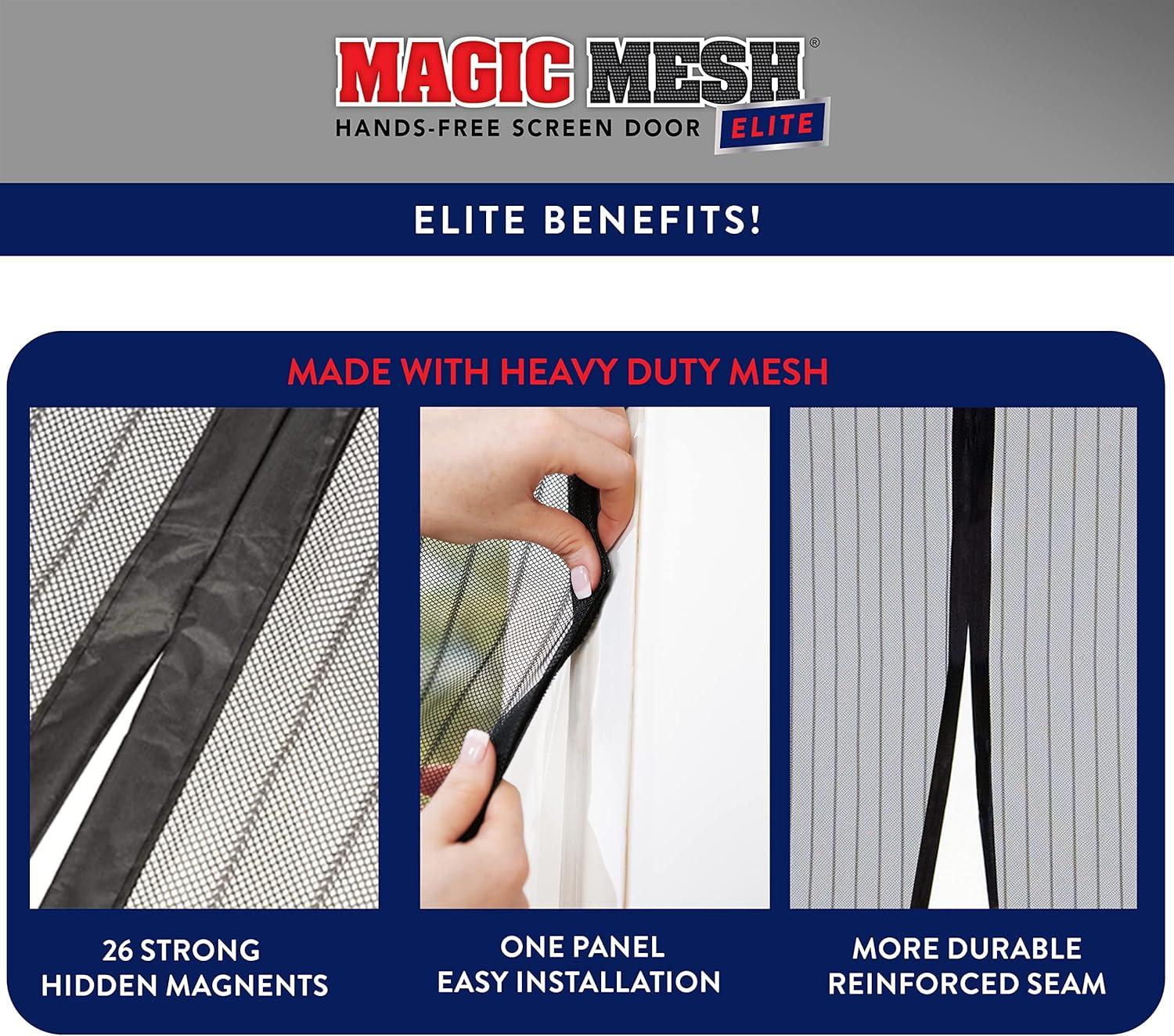 MAGIC MESH Screened Shelters Elite: Magnetic Doorway Screen, Polyester Canopy, Black, Easy Setup, 1 Door