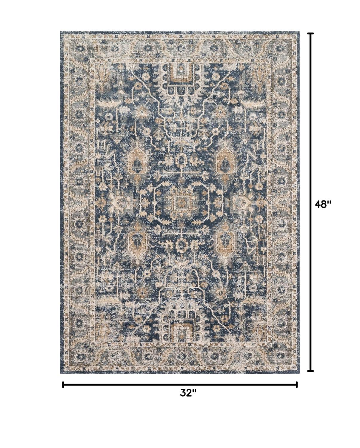 Loloi Teagan Denim / Pebble 2'-8" x 4' Accent Rug