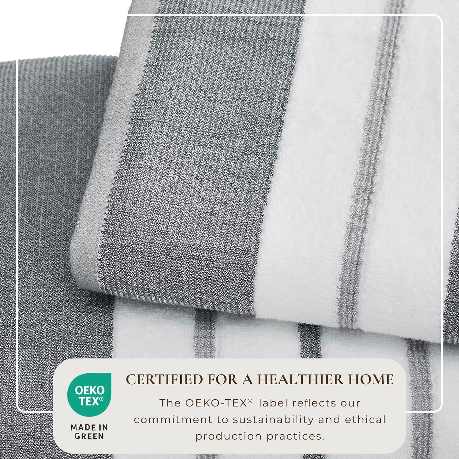 Combed Cotton Decorative Quick-Dry Towel Set (6 Piece Set, Dark Grey / Light Grey)