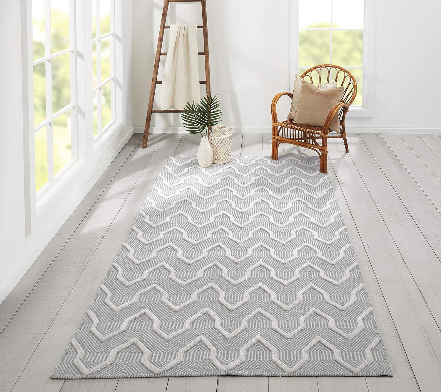 Langdon Prince Hand Woven Wool Area Rug Gray - Erin Gates by Momeni