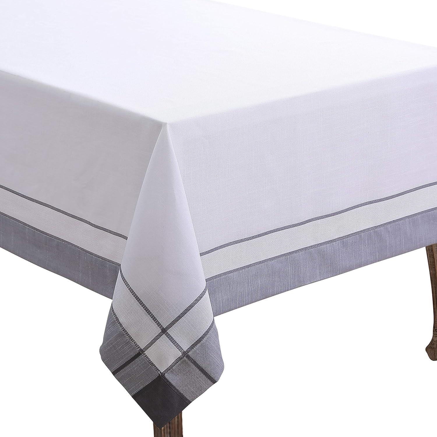 Saro Lifestyle Banded Border Tablecloth