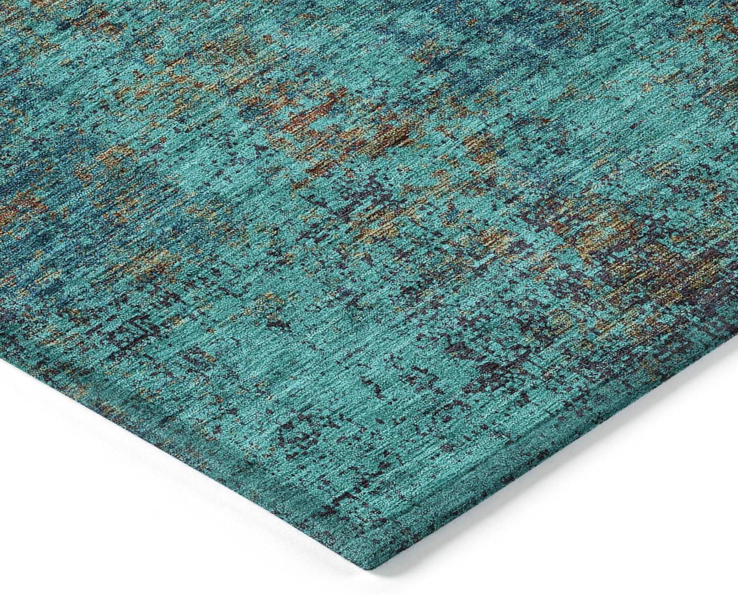 Addison Rugs Chantille ACN940 Teal 1'8" x 2'6" Indoor Outdoor Area Rug, Easy Clean, Machine Washable, Non Shedding, Bedroom, Entry, Living Room, Dining Room, Kitchen, Patio Rug