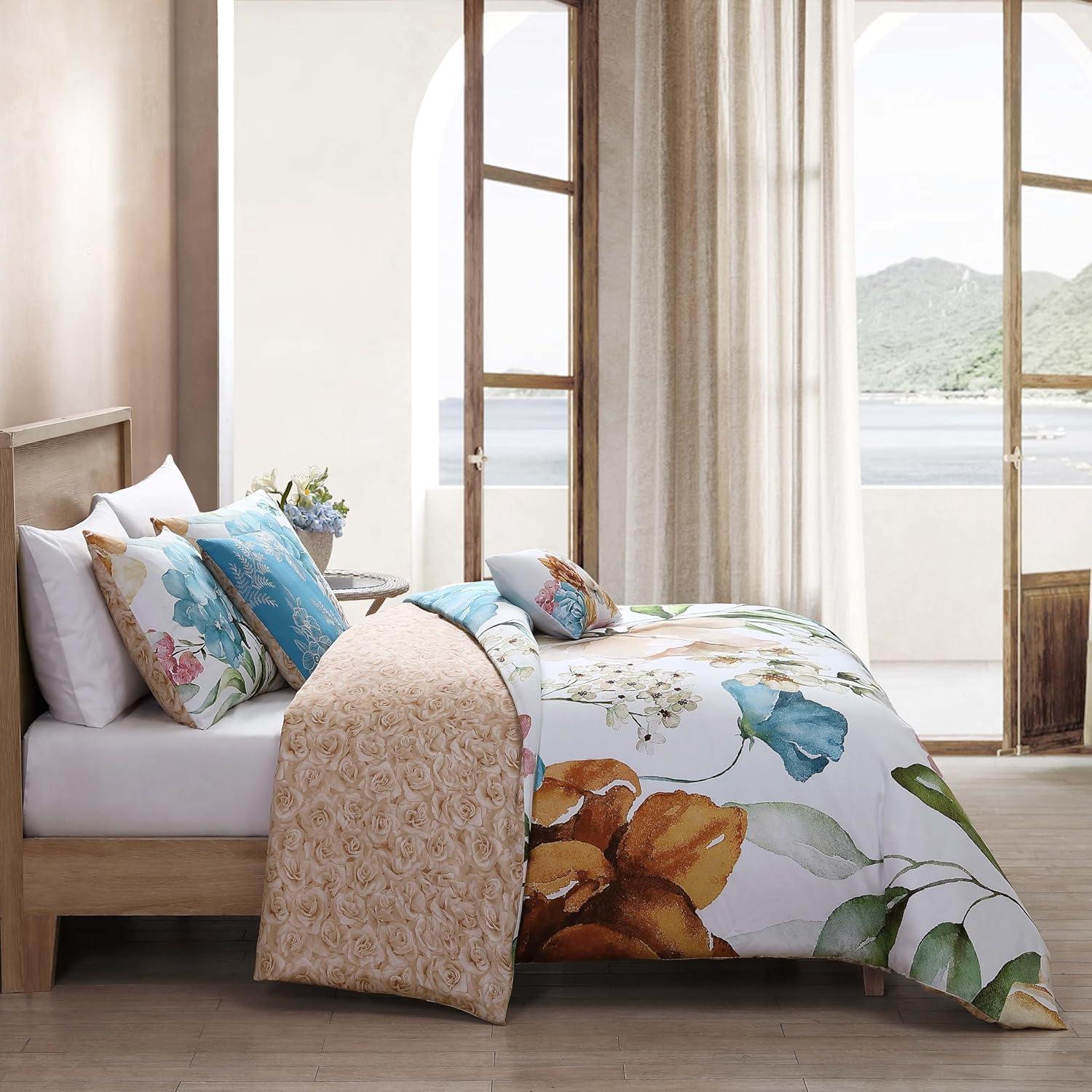 BeBeJan Bebejan Maia 100% Cotton Sateen 5 Piece Reversible Comforter Set