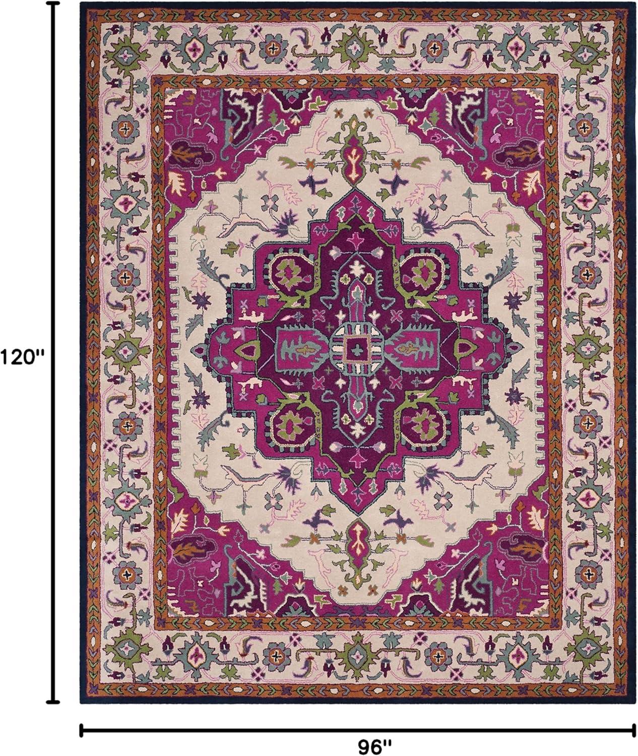 Bellagio BLG541 Hand Tufted Area Rug - Pink/Navy - 8'x10' - Safavieh.