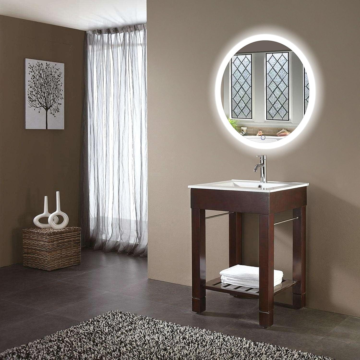 27" Round Polished Aluminum Frameless Vanity Mirror