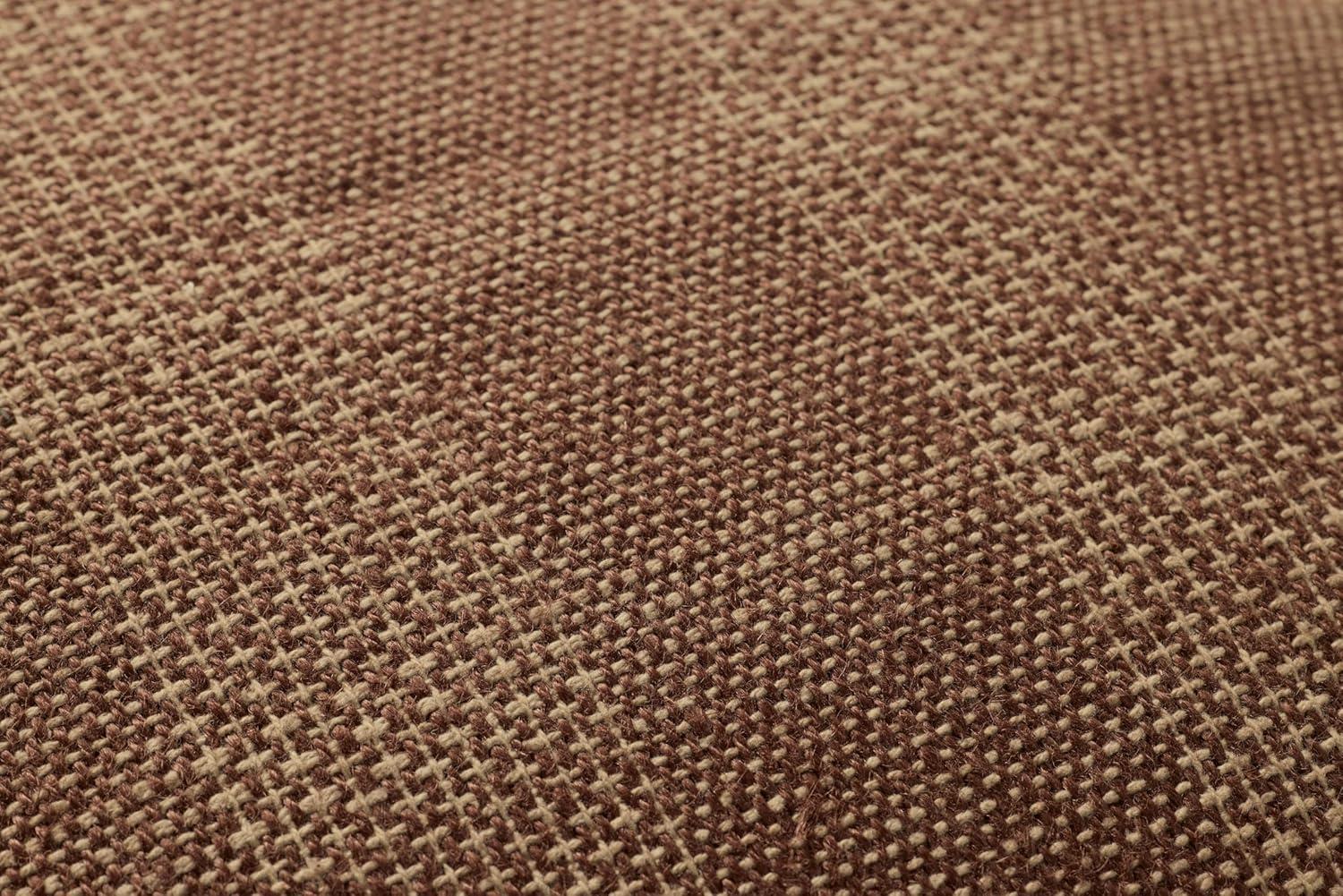 Brown and Tan Plaid Jute Cotton 20'' x 20'' Pillow Cover