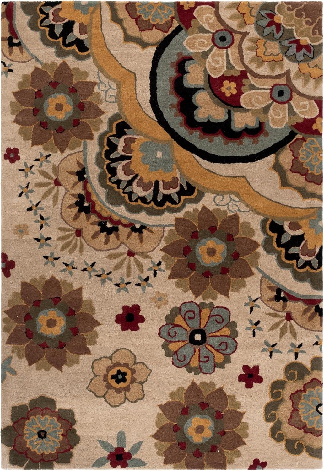 Soho SOH701 Hand Tufted Indoor Area Rug - Ivory/Multi - 6'x9' - Safavieh