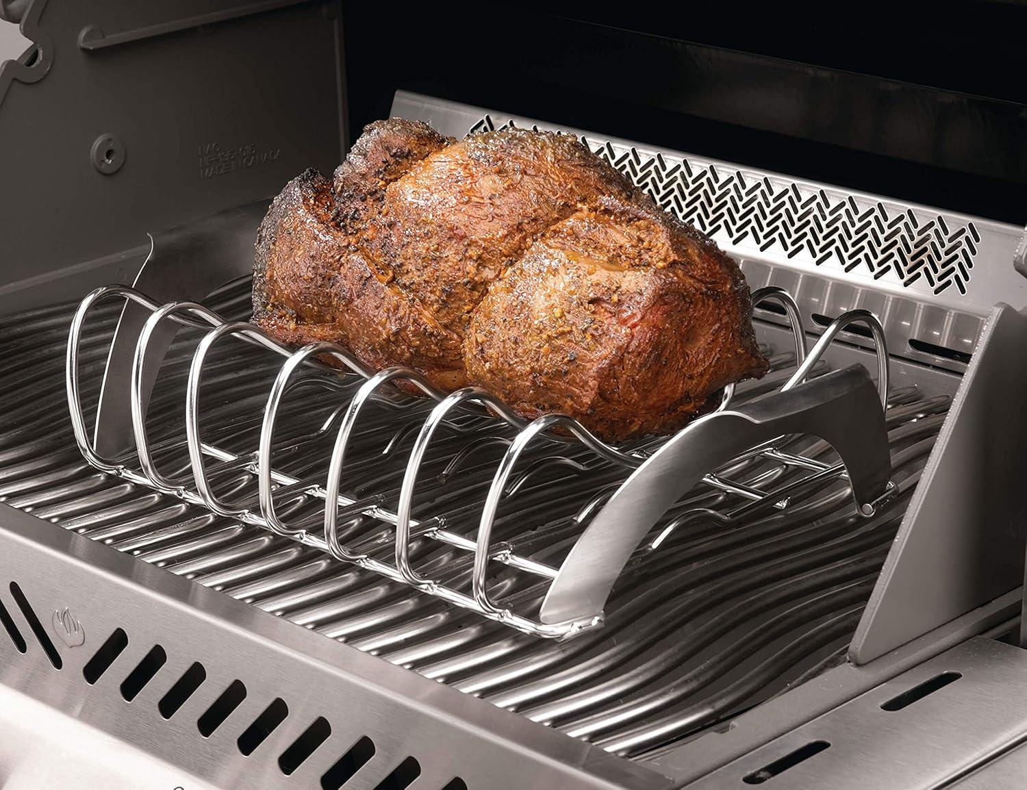 Stainless Steel Rib and Roast Rack with Handles