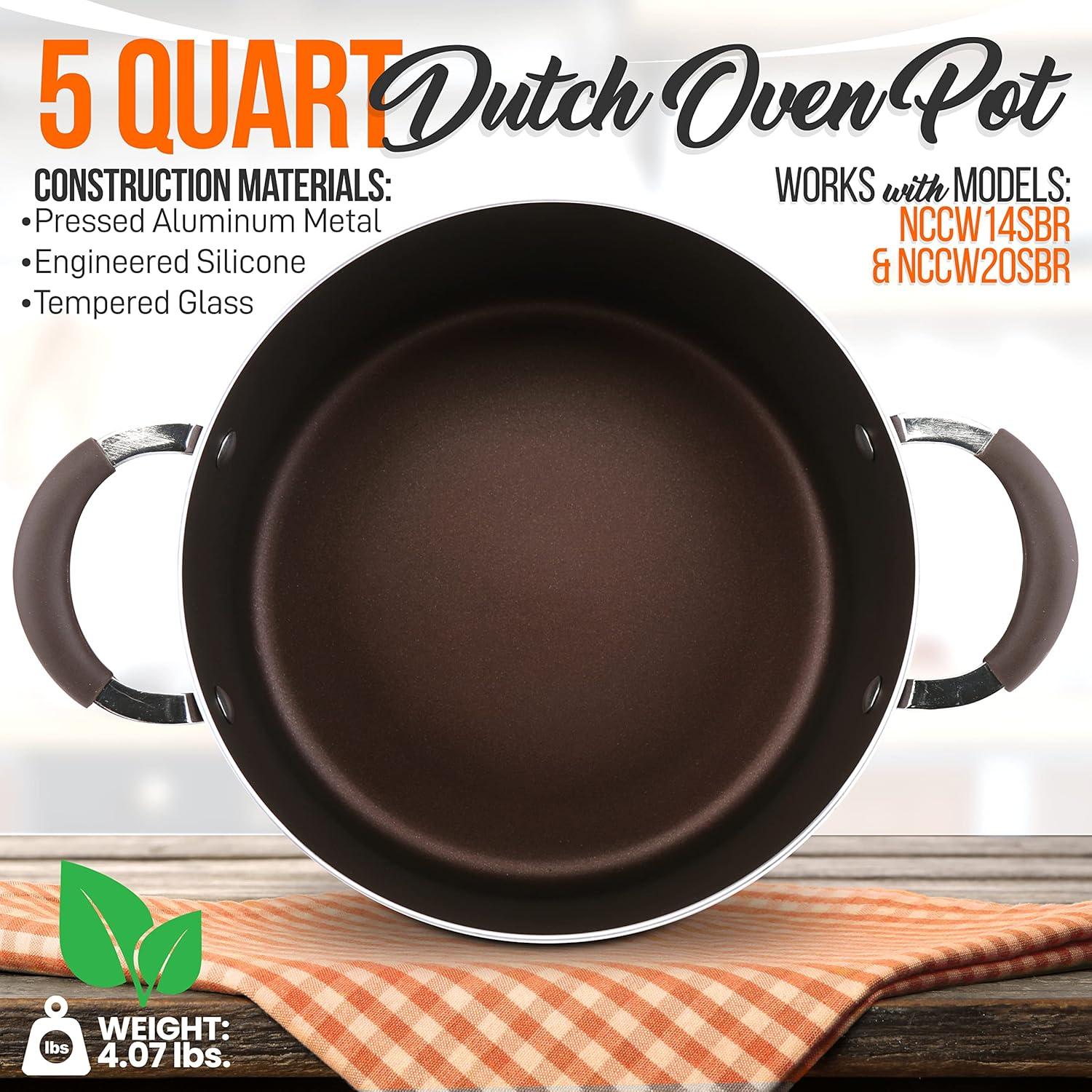 NutriChef 5 Quarts Non-Stick Aluminum Pot Set