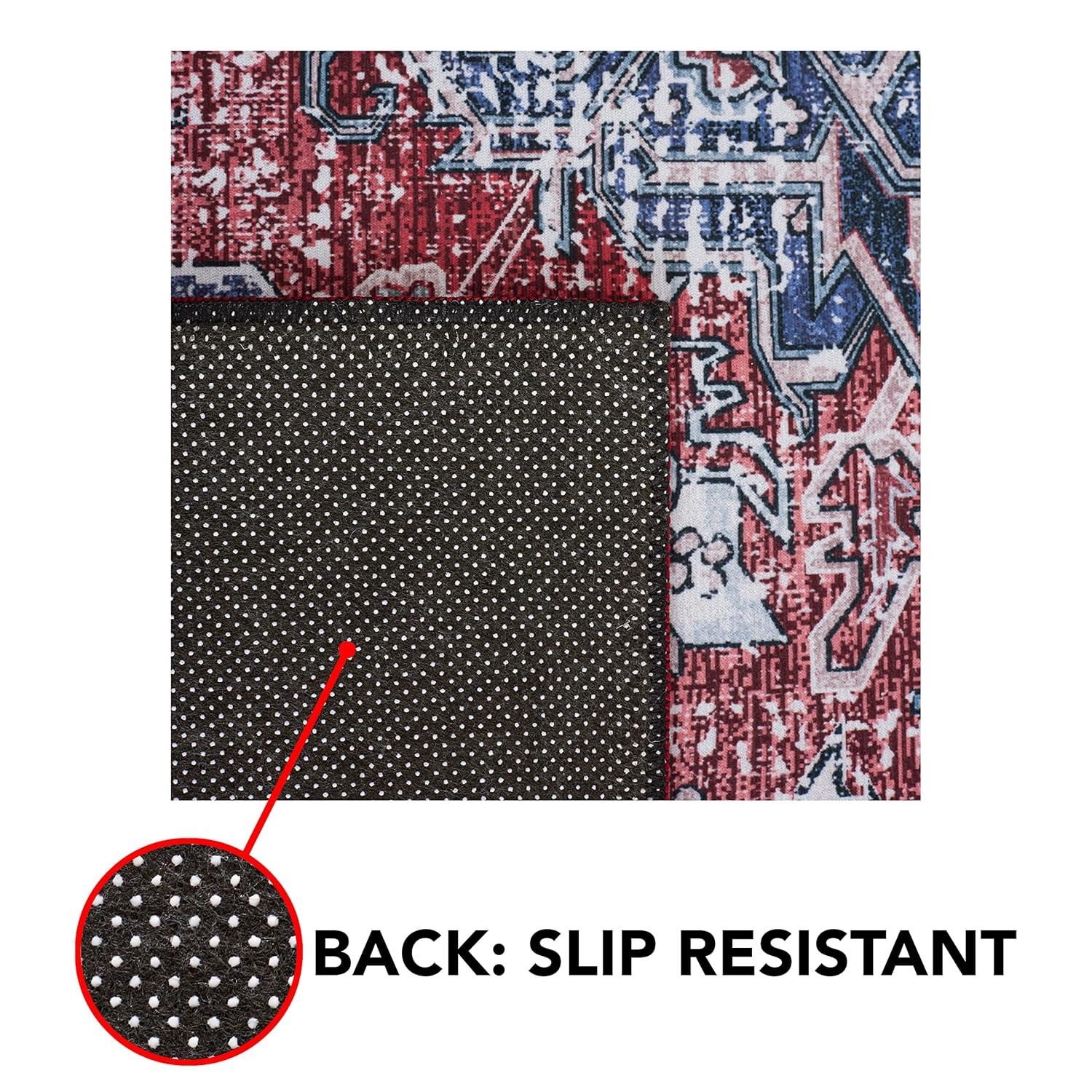 Tucson TSN101 Power Loomed Machine Washable Area Rug - Red/Navy - 8'x10' - Safavieh.