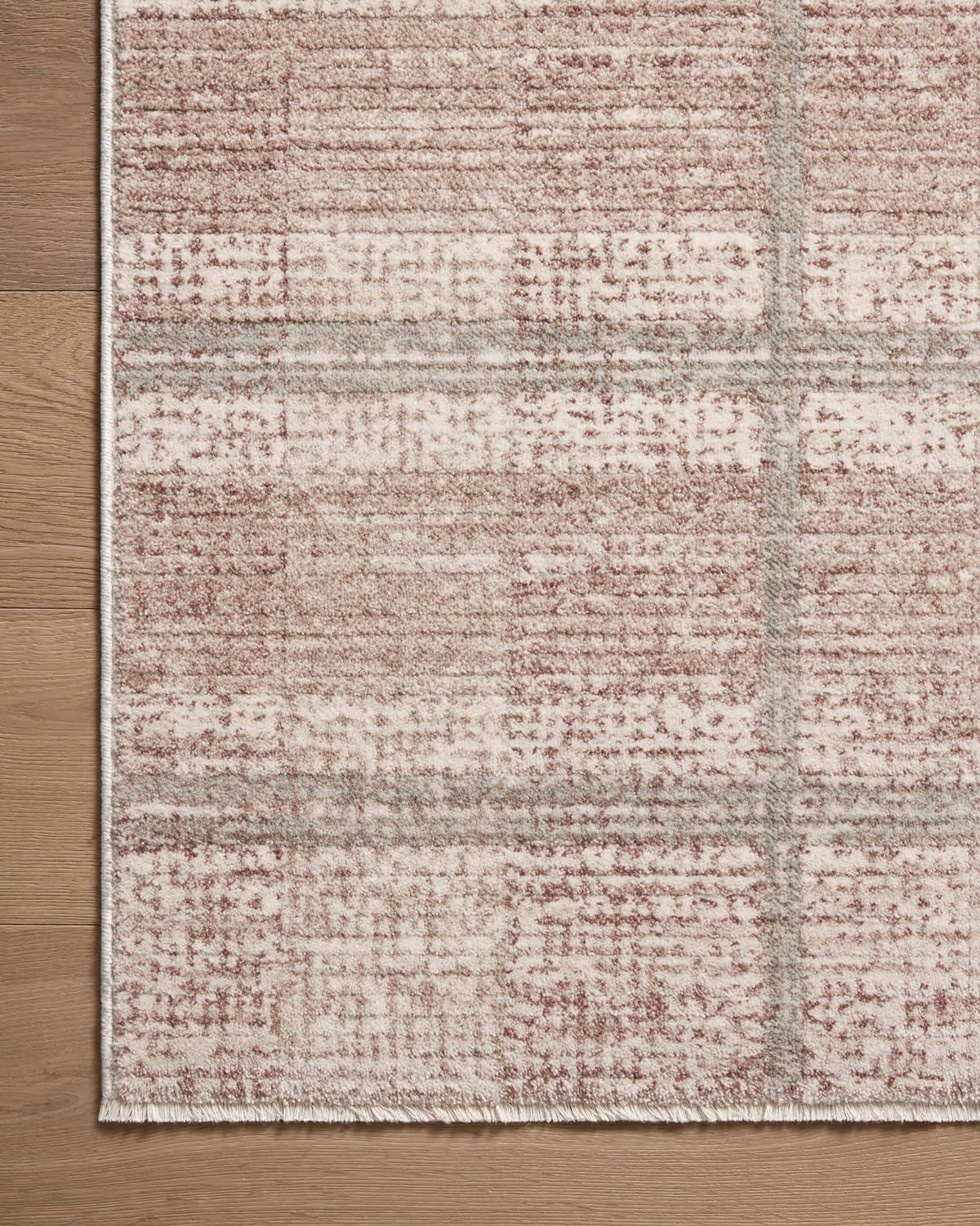 Clay and Mist Geometric Wool and Synthetic Accent Rug 2'-3" x 3'-10"