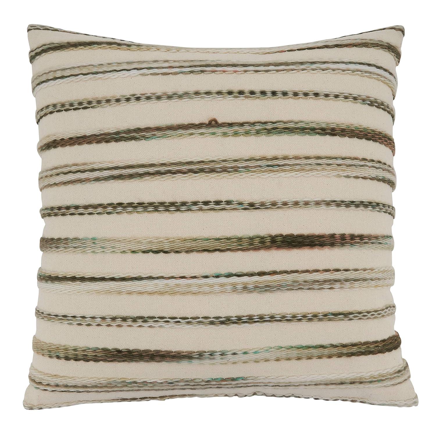 Saro Ambrosia Collection Appliqued Cotton Blend Throw Pillow