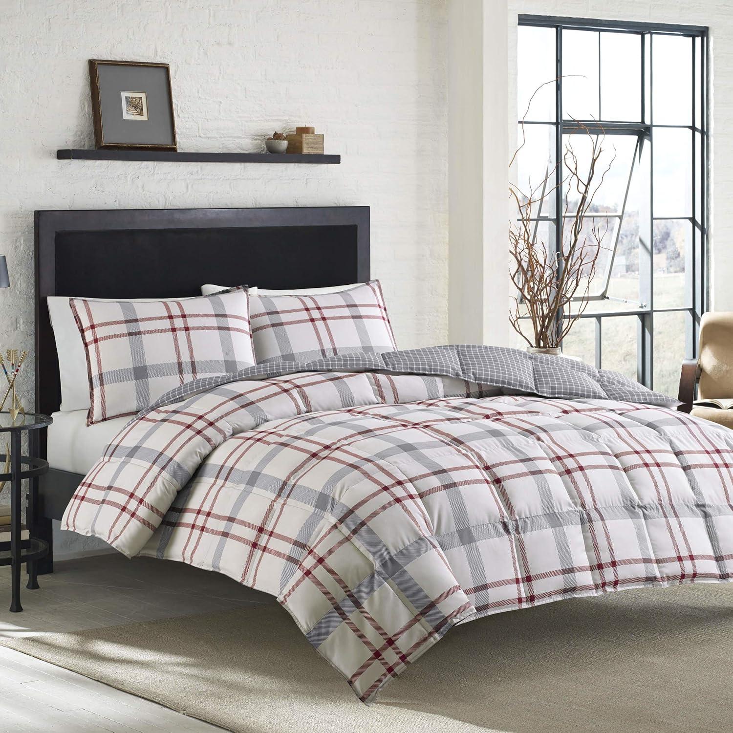 Portage Bay Plaid Duvet Cover And Sham Set Silver - Eddie Bauer®