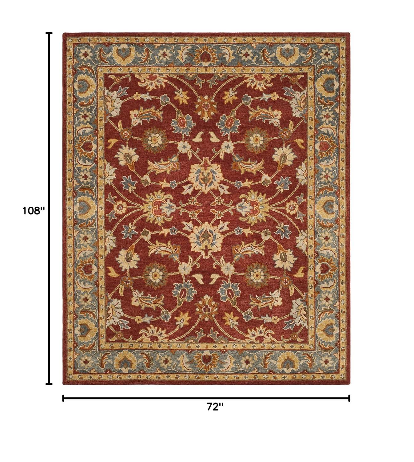 SAFAVIEH Heritage Chauncey Traditional Wool Area Rug, Red/Blue, 6' x 9'