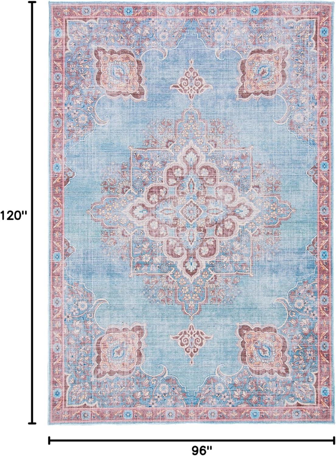 Serapi SEP580 Power Loomed Machine Washable Skid-Resistant Indoor Area Rug - Blue/Brown - 8'x10' - Safavieh