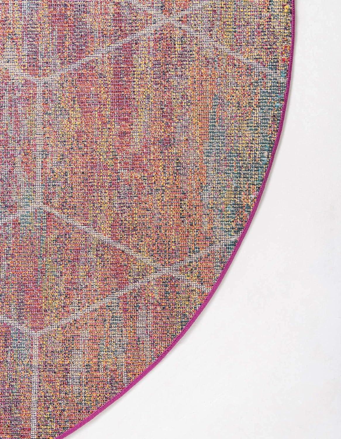 Unique Loom 7' 0 x 7' 0 Trellis Frieze Geometric Multi Area Rug