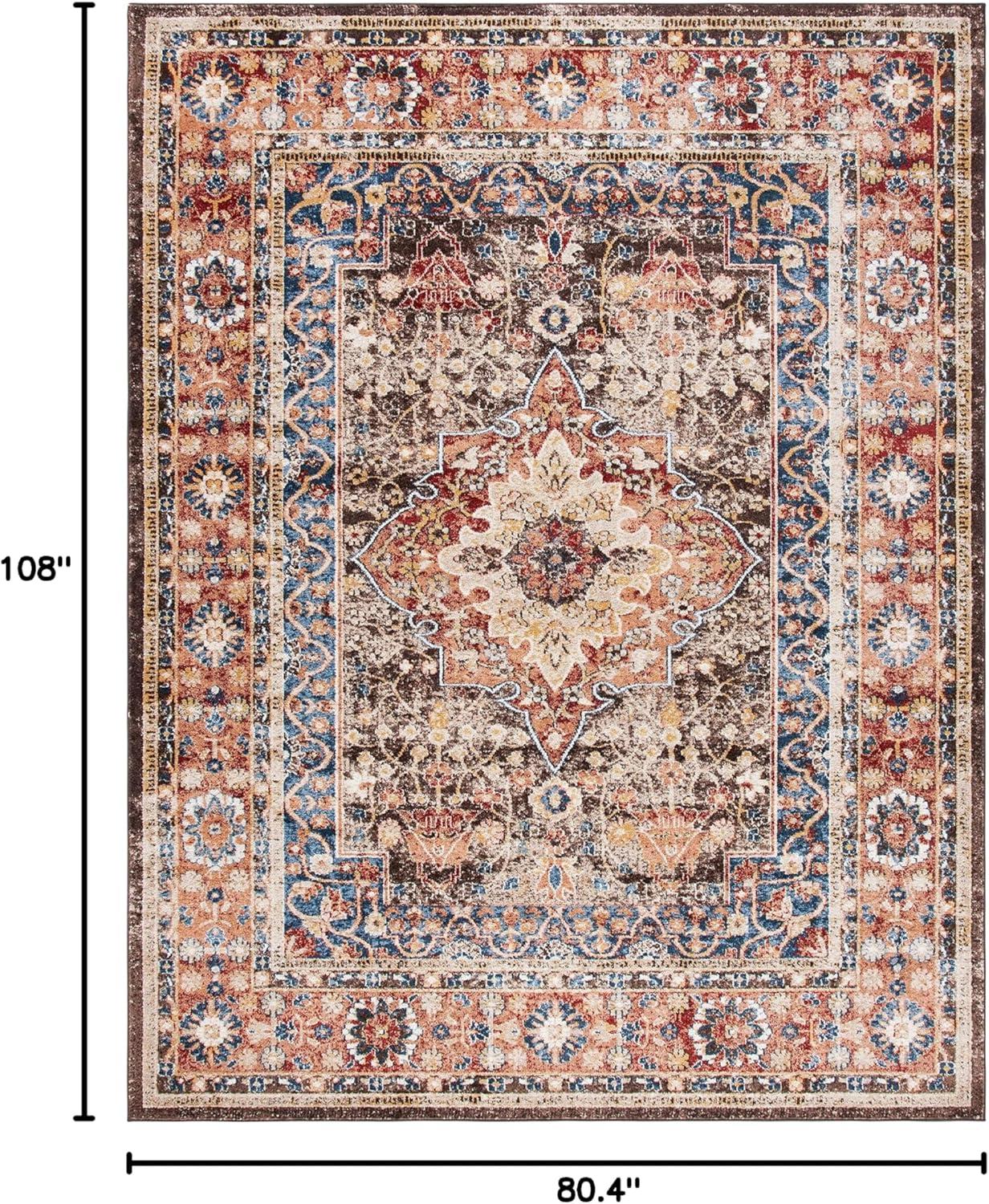 SAFAVIEH Bijar Orval Faded Traditional Area Rug, Brown/Rust, 6'7" x 9'