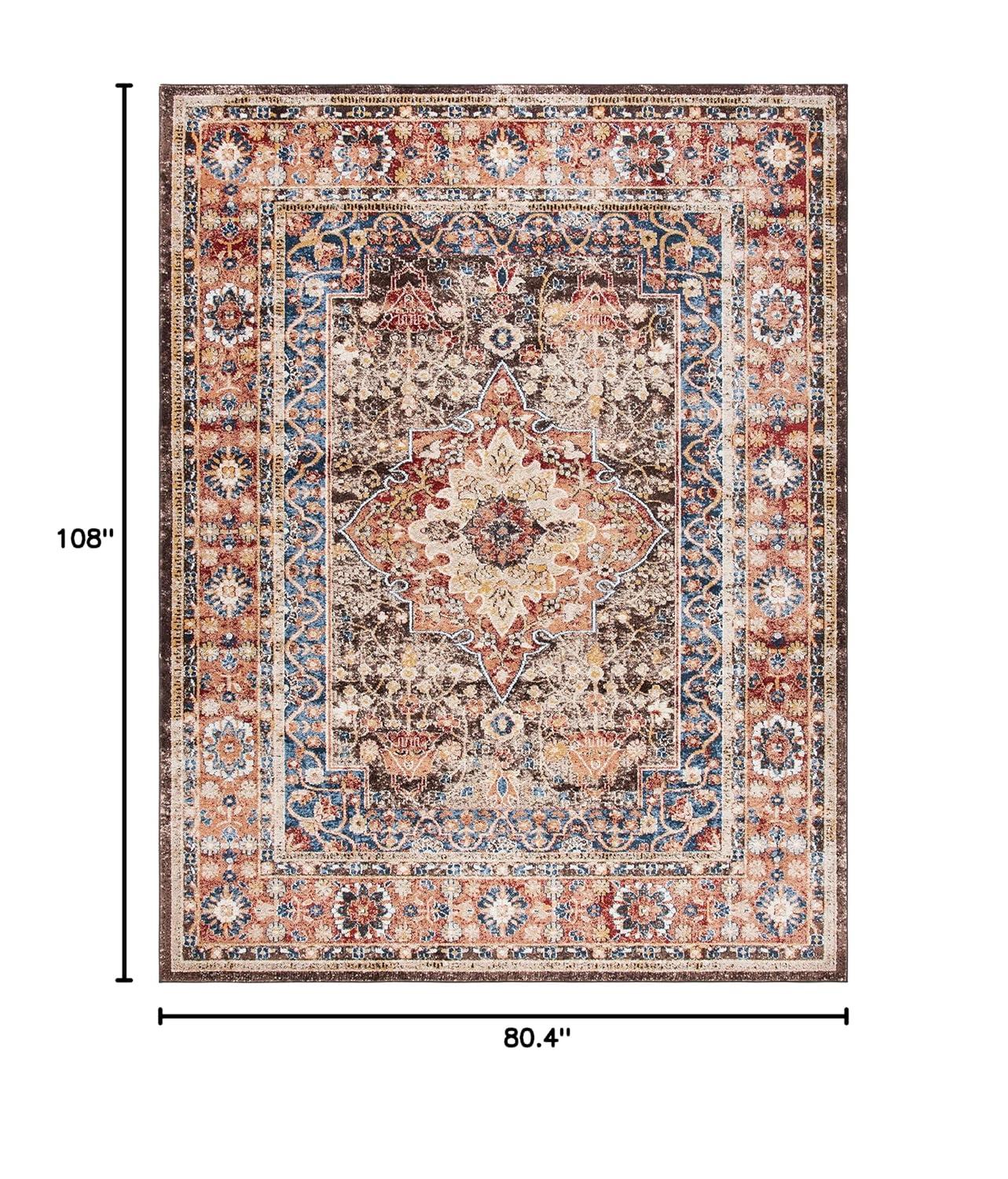 SAFAVIEH Bijar Orval Faded Traditional Area Rug, Brown/Rust, 6'7" x 9'