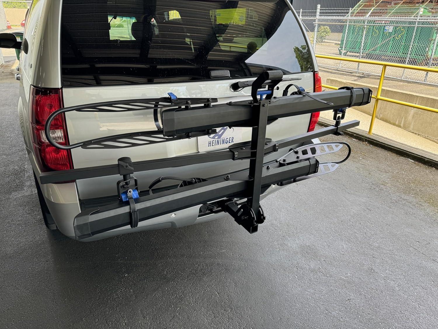 Black Steel Folding Hitch Mount 2-Bike Rack