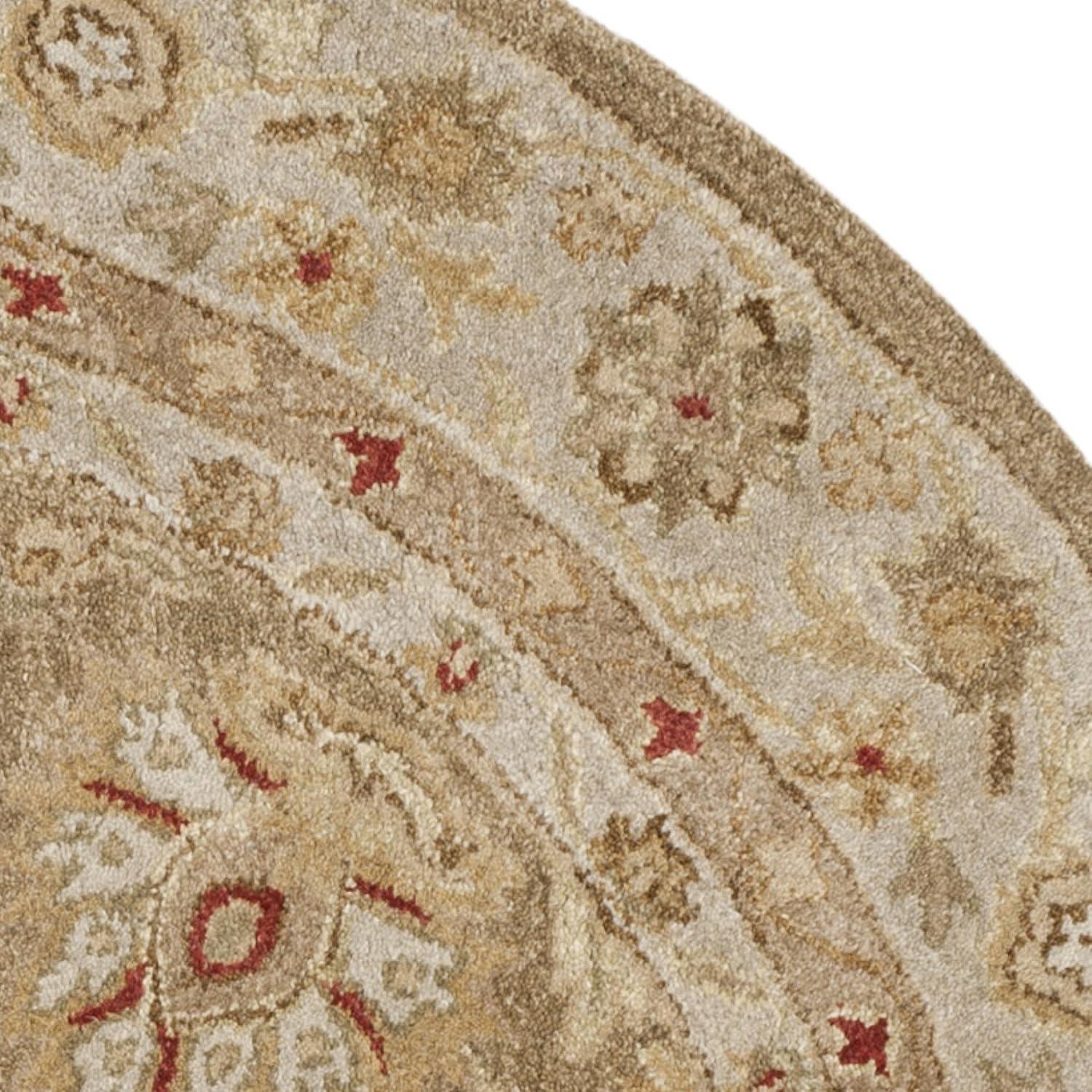 Antiquity AT822 Hand Tufted Area Rug - Grey Blue/Beige - 10' Round - Safavieh.