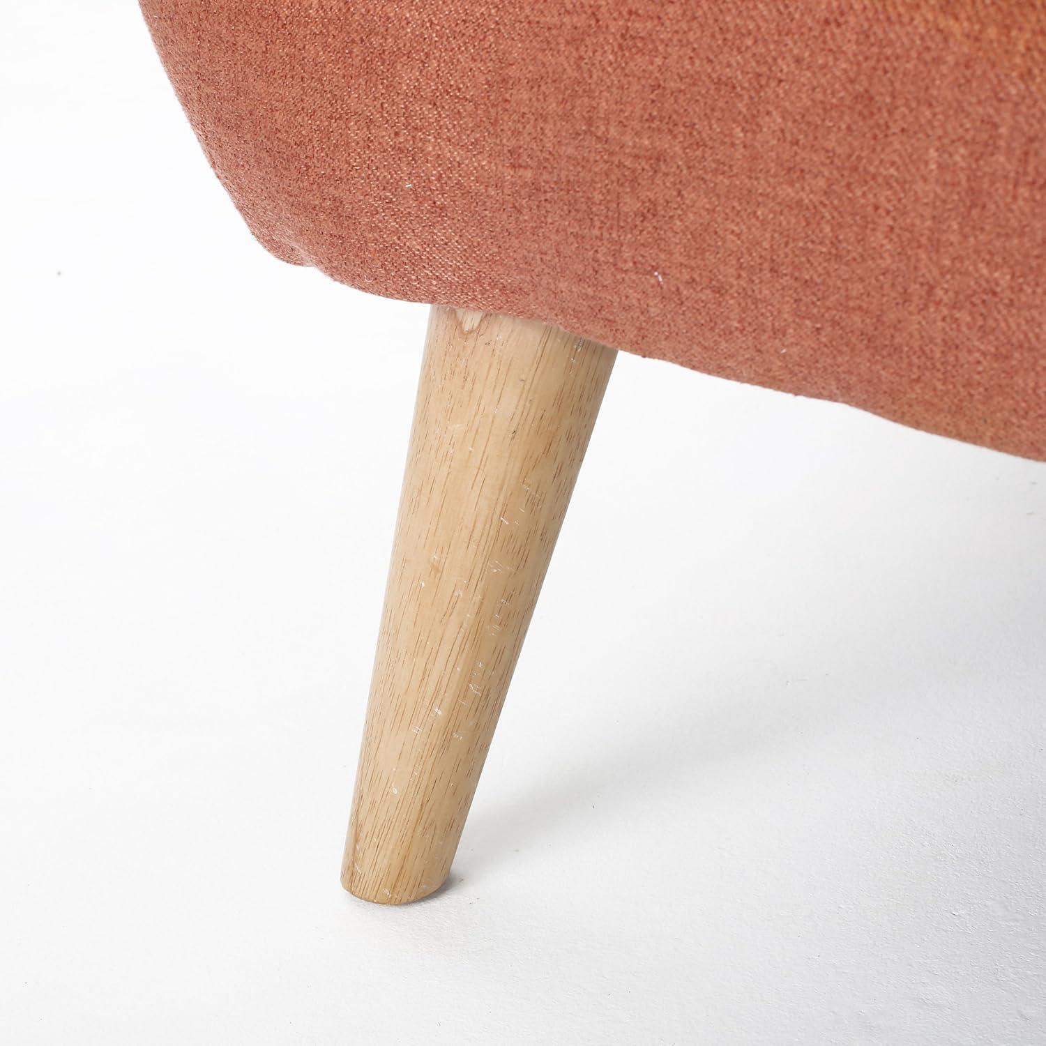 GDFStudio Sheena Mid Century Modern 67.25 " Upholstered Tufted 2 Seater Sofa, Burnt Orange/Natural Oak