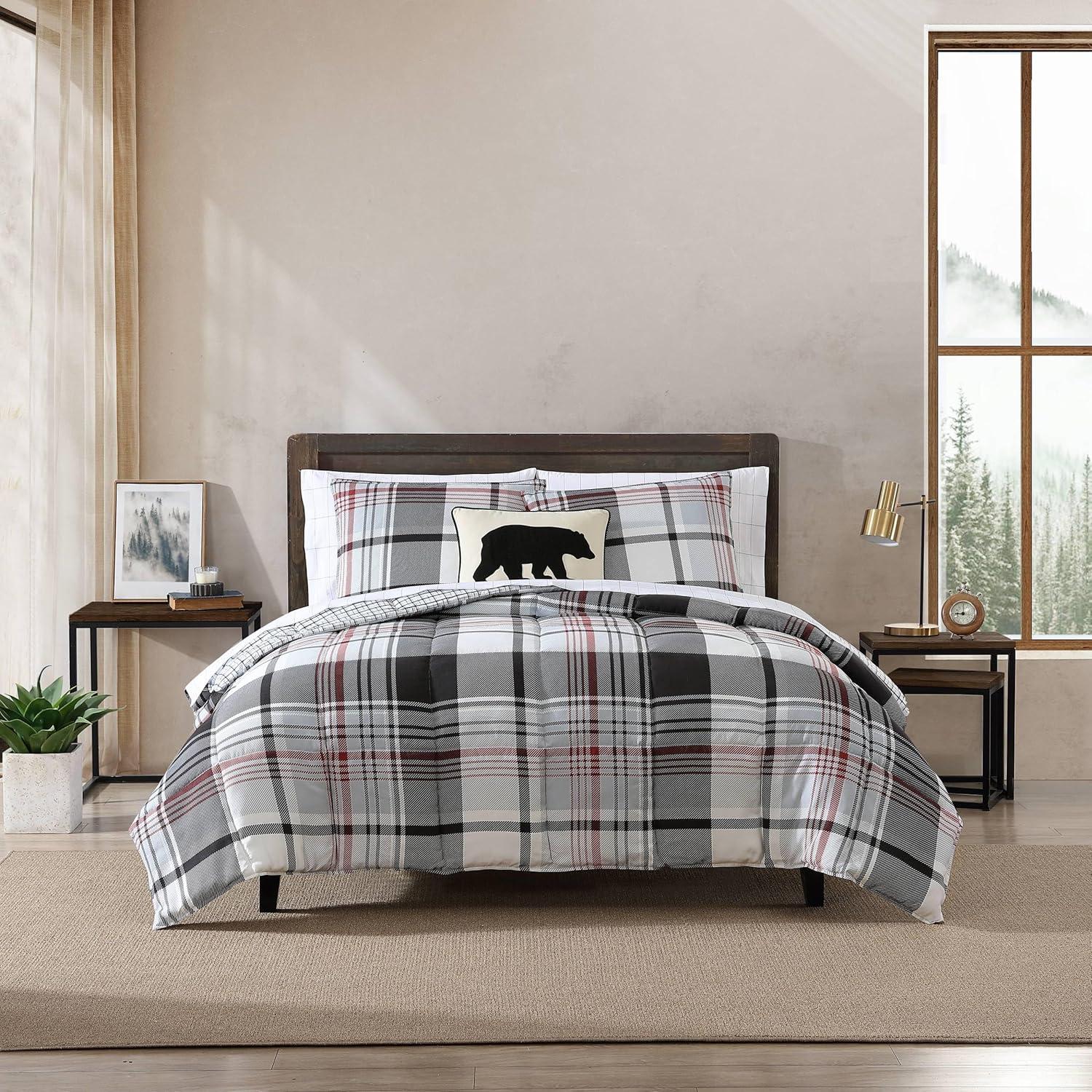 Eddie Bauer Normandy Plaid Duvet Set Black