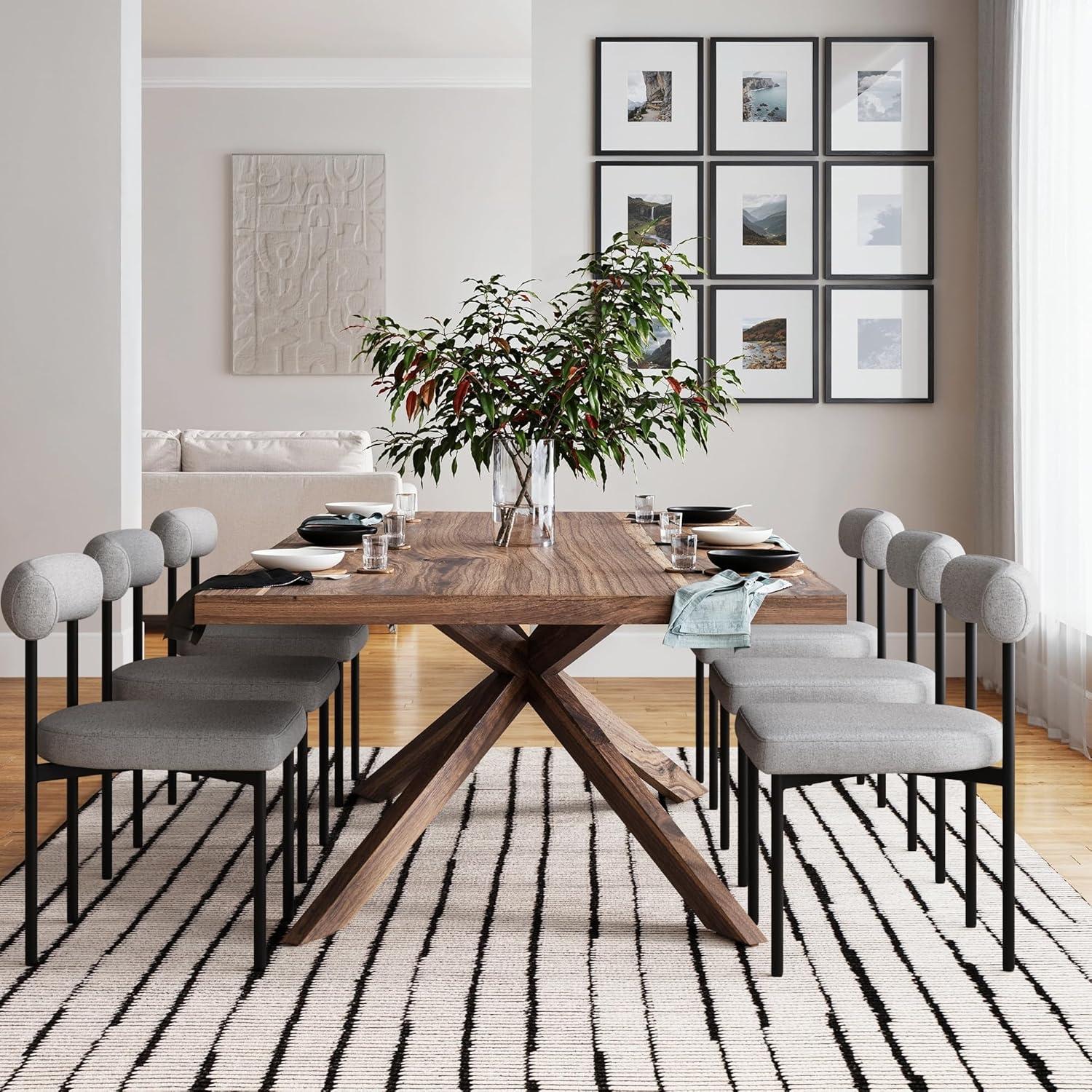 Nathan James Set of 6 Dahlia Dining Chairs Gray