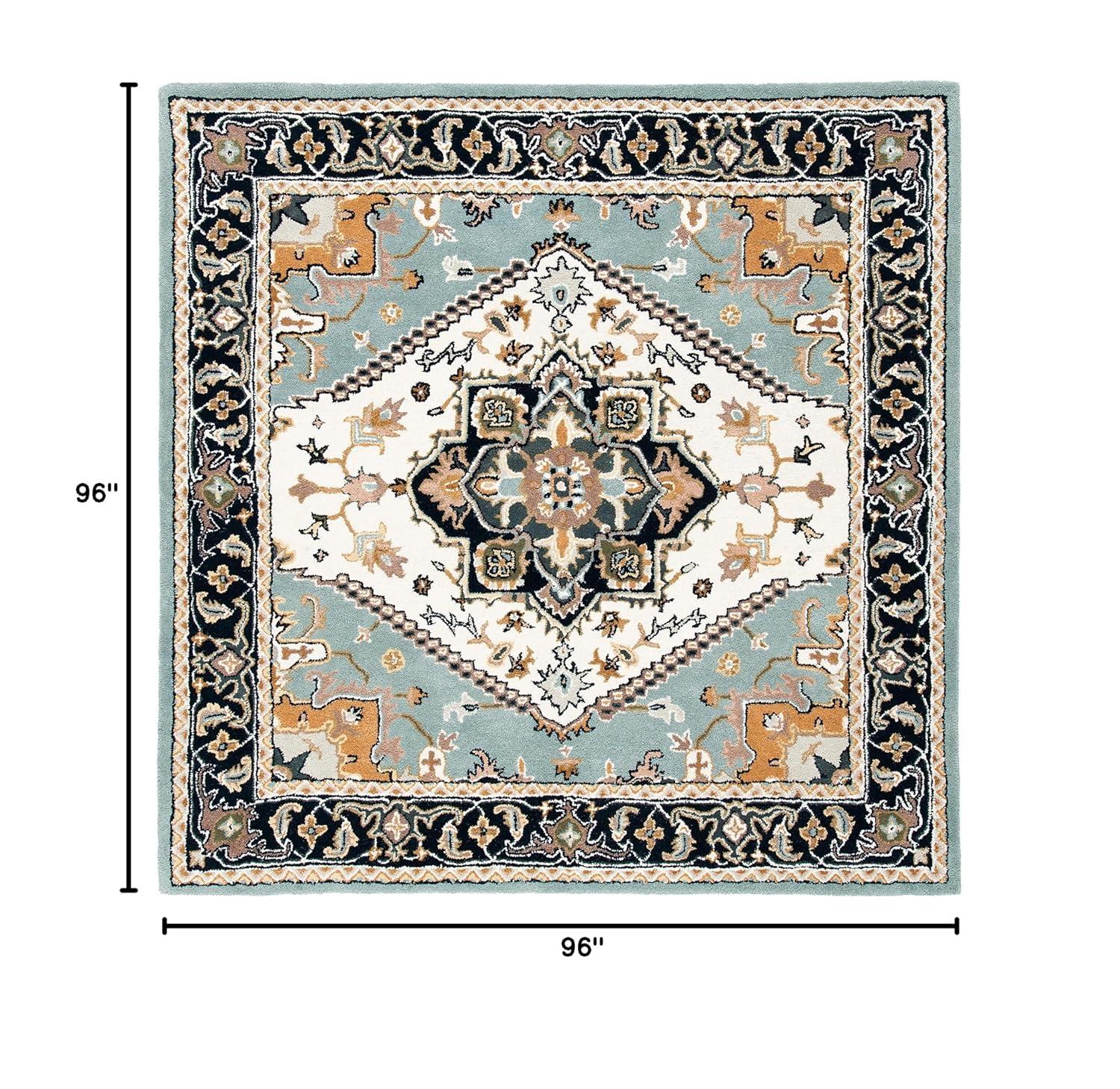 Heritage HG625 Handmade Area Rug - 8'x8' - Grey/Green - Safavieh