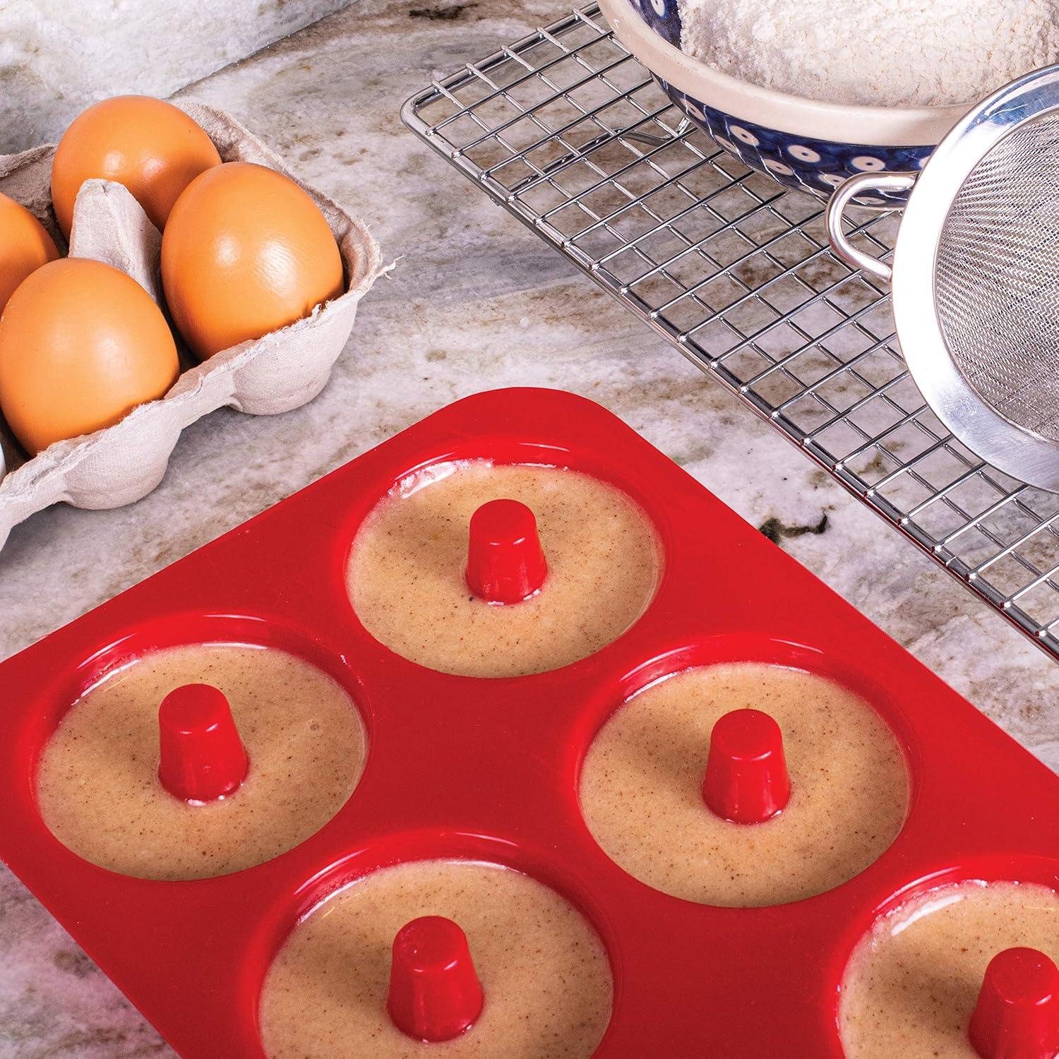 Mrs. Anderson's Baking Donut Pan, Non-Stick Silicone, 6-Cup