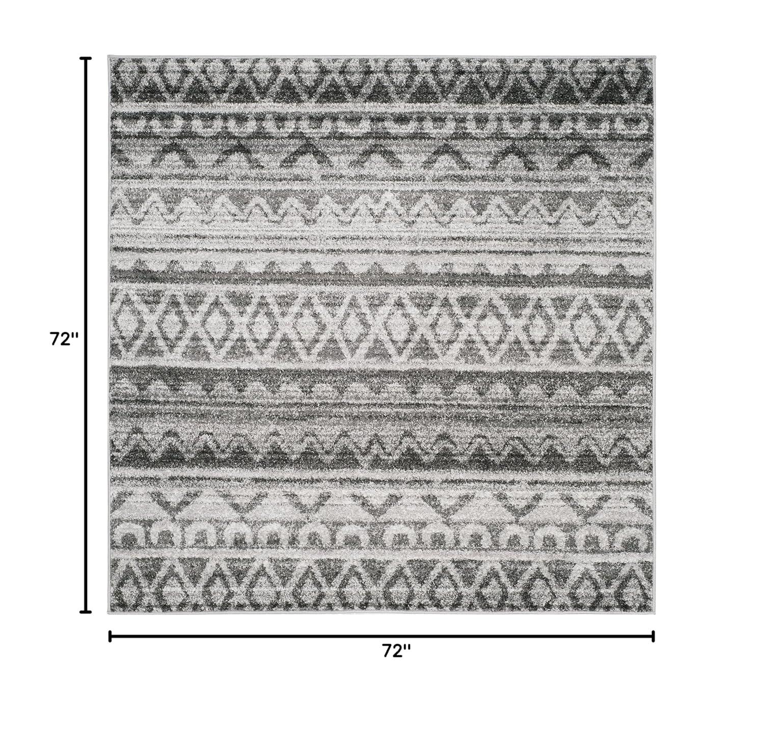 Adirondack ADR119 Machine Made Indoor Area Rug - Ivory/Charcoal - 6'x6' - Safavieh
