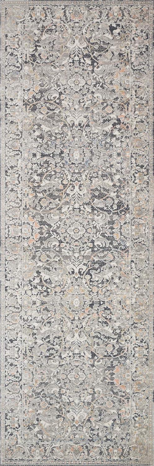 Elegant Gray Oriental 6'x8' Synthetic Area Rug