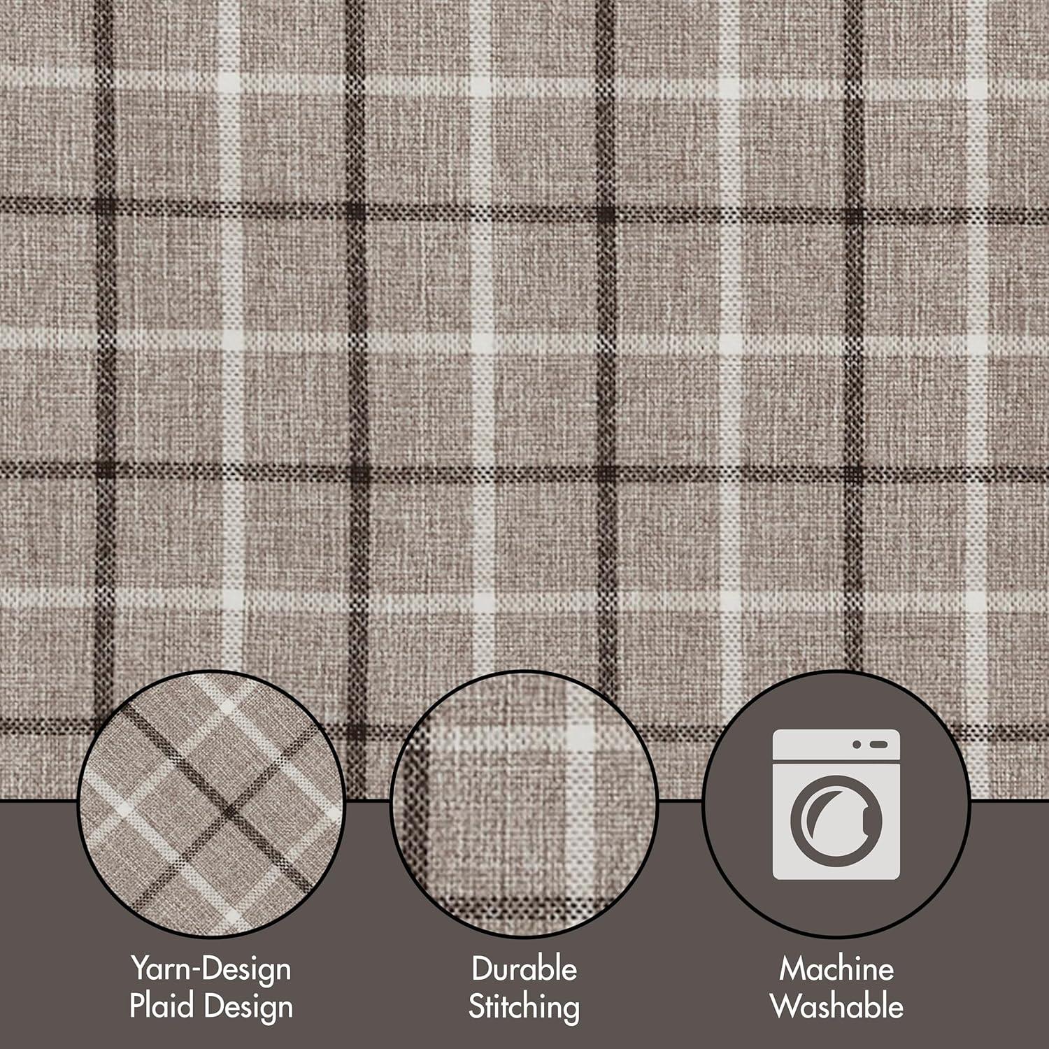 Anaheim Woven Plaid Room Darkening Thermal Fleece Lined Single Curtain Panel