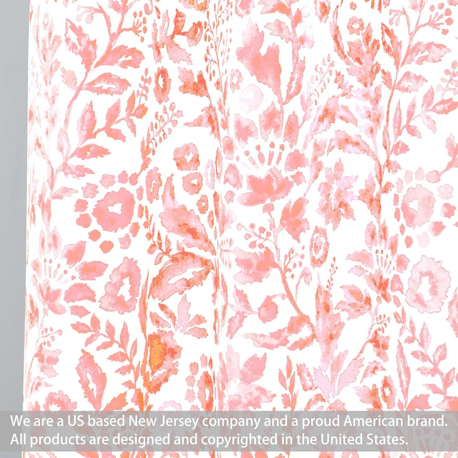 Blush Floral Watercolor Rod Pocket Valance 52" x 18"