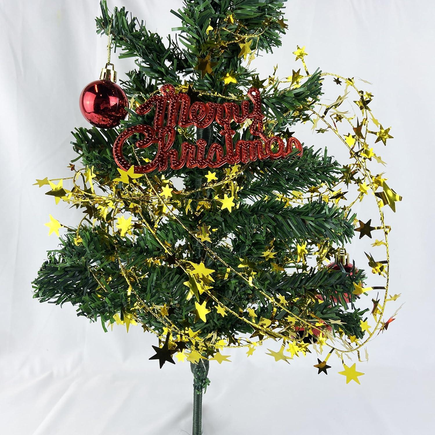 5 Rolls 130 Ft Gold Tinsel Stars Brace Star Tinsel Wire Garland for Home Wedding Birtahday Party Decorations