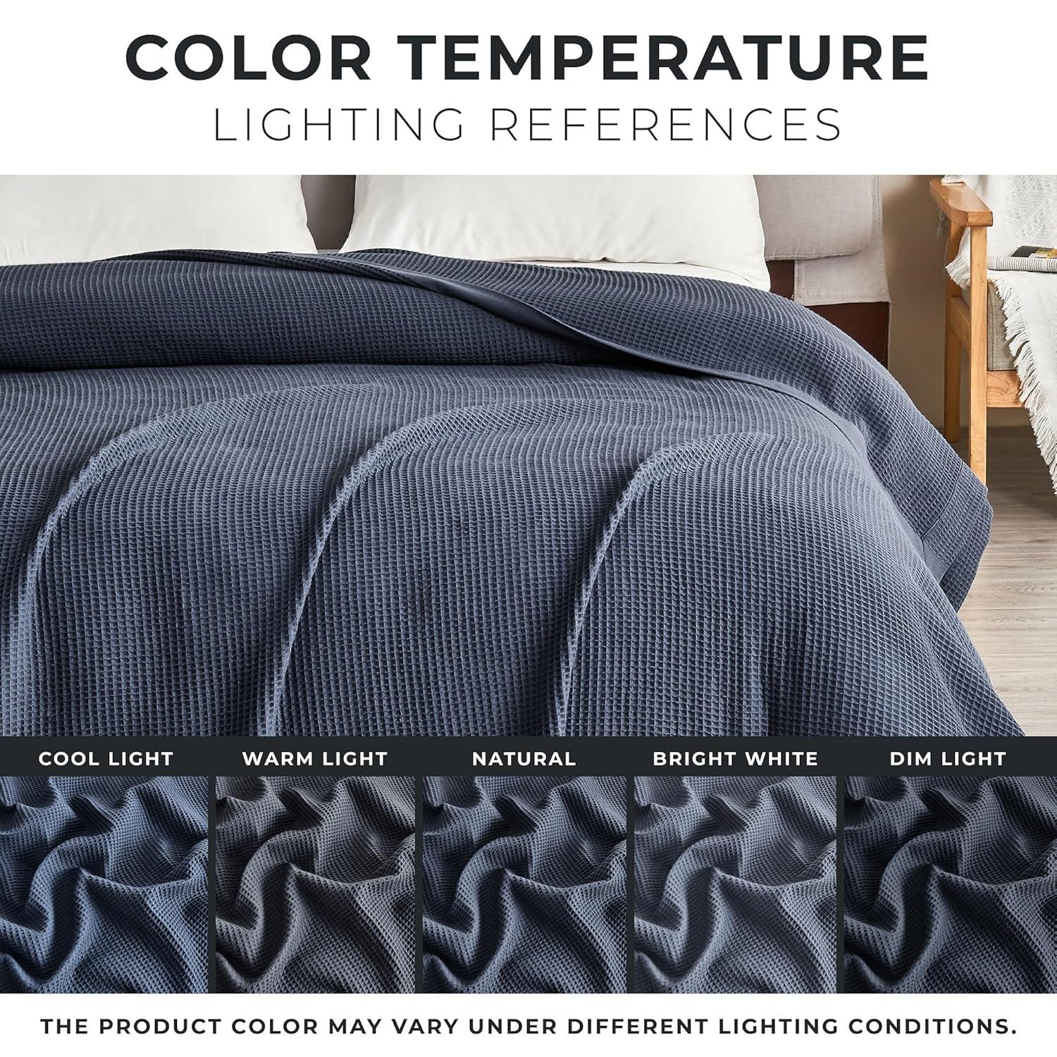 100% Cotton Lightweight Waffle Weave Summer Blanket
