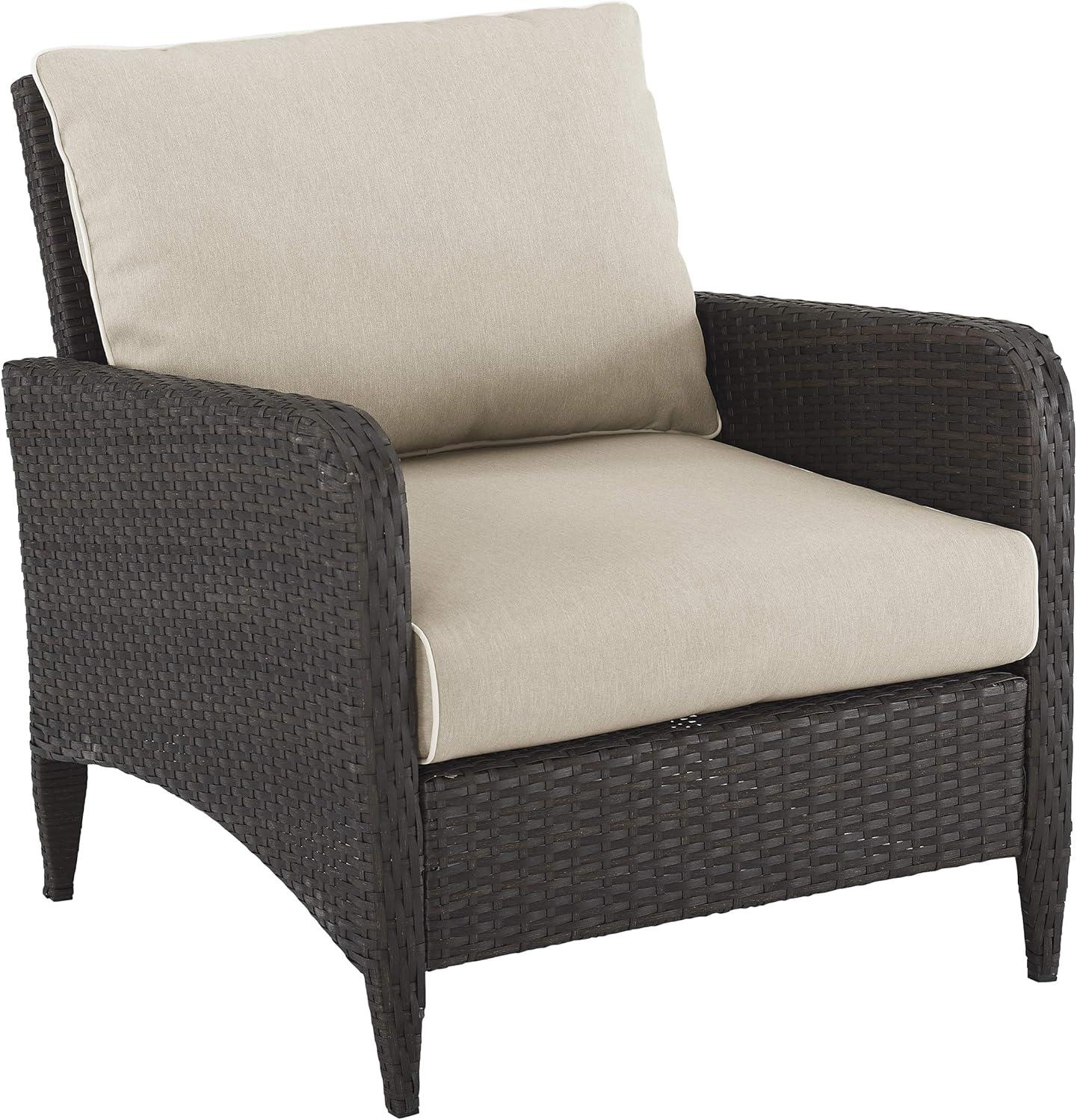 Kiawah Gray Woven Outdoor Accent Chair with Cushions