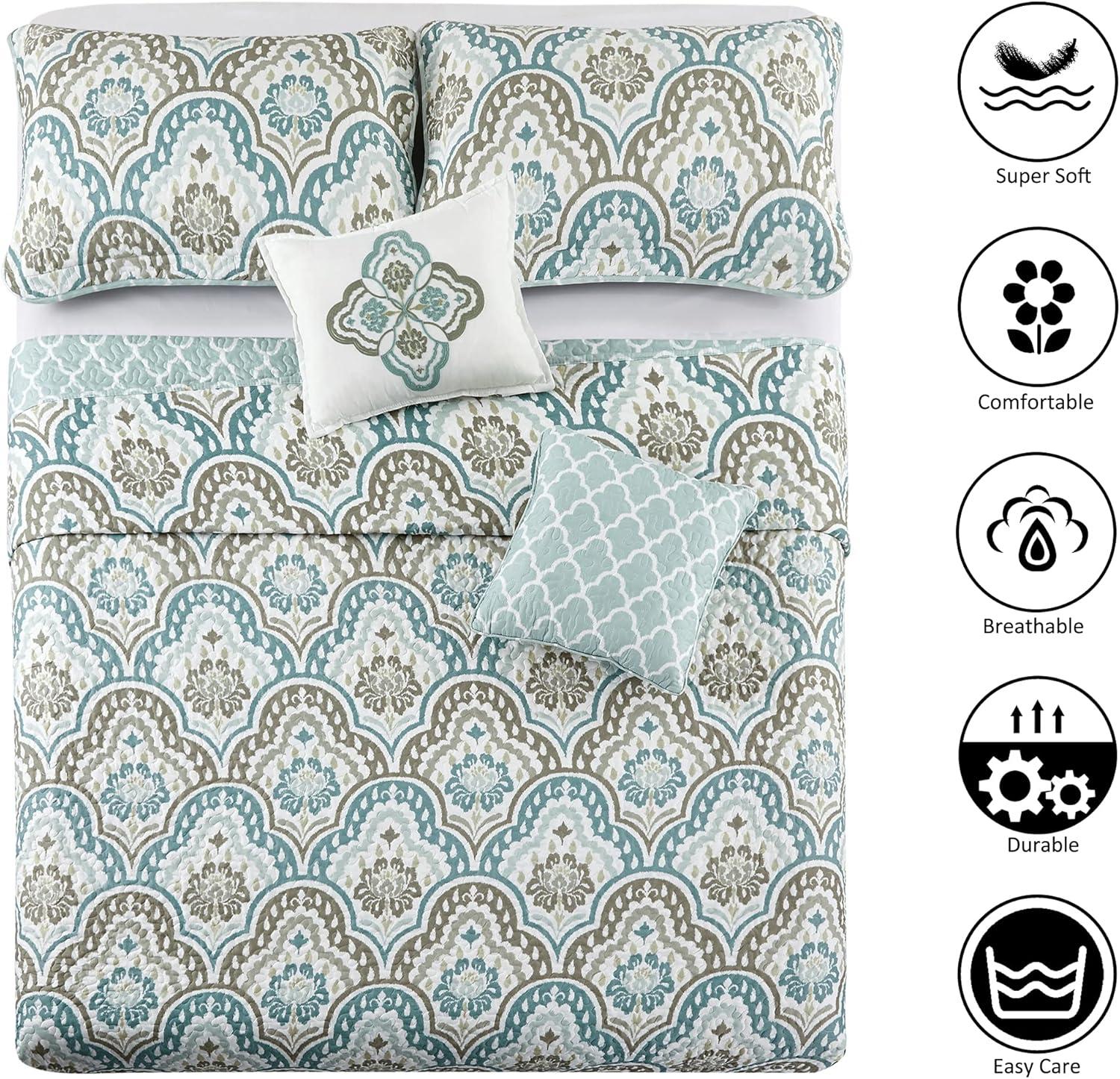 Tivoli Modern & Contemporary Damask Quilt Set