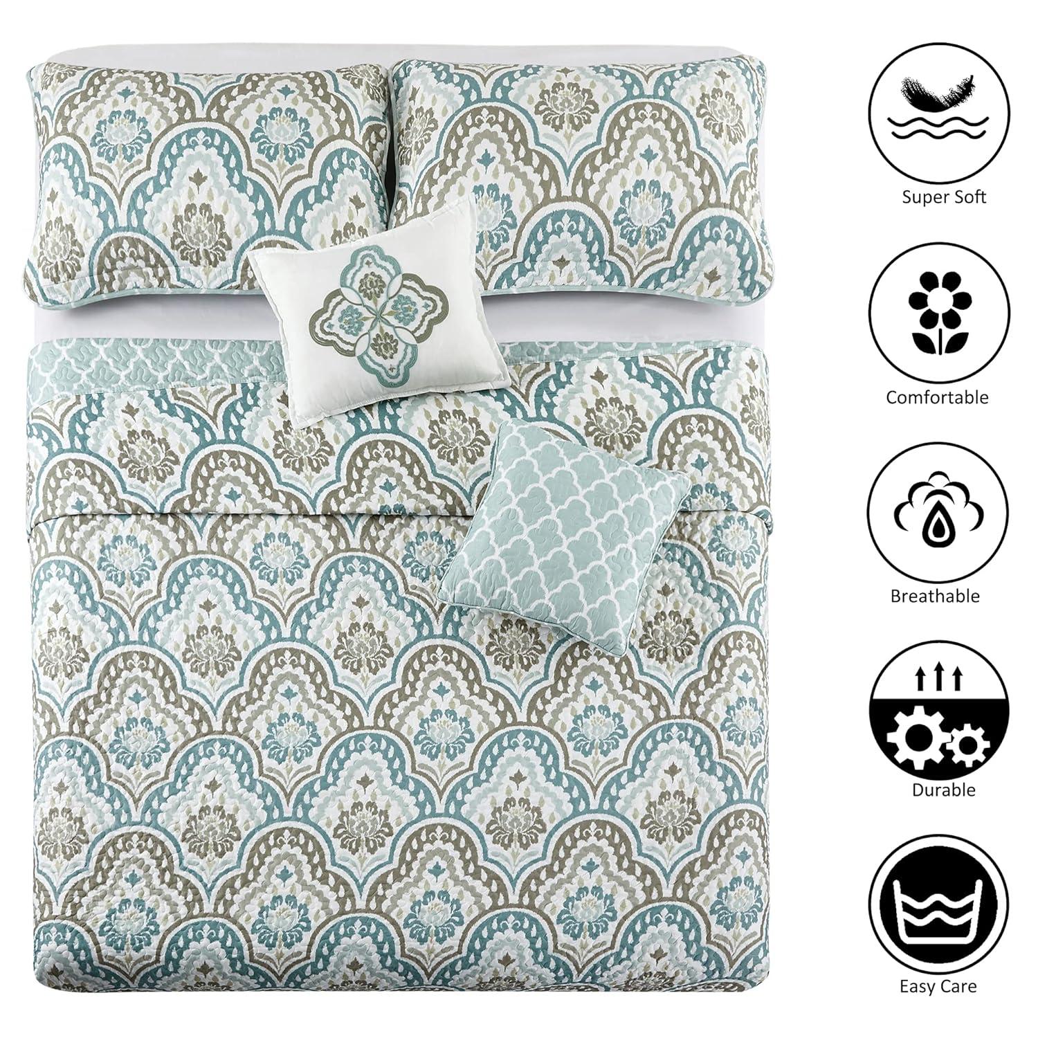 Tivoli Modern & Contemporary Damask Quilt Set