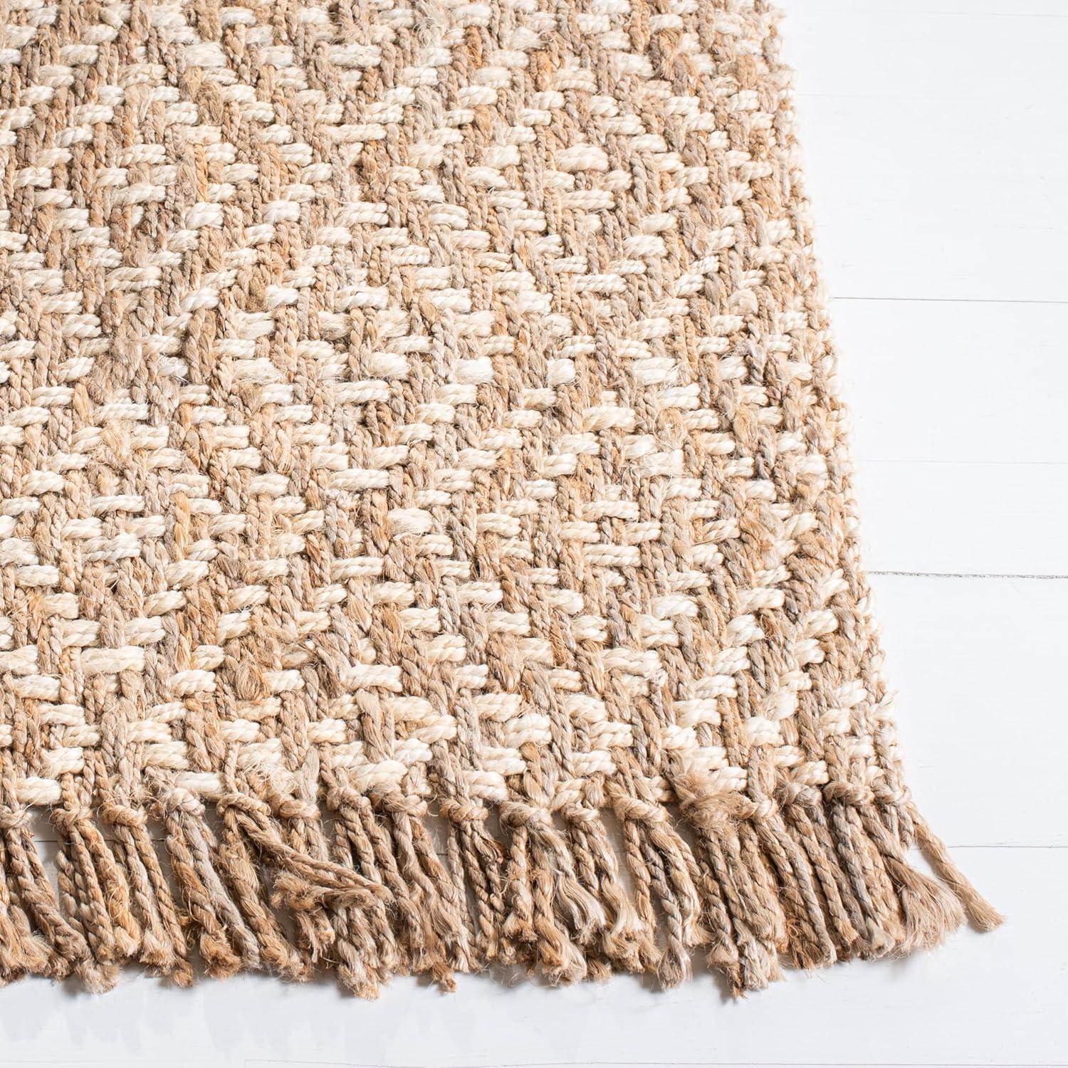 Derosier Natural Fiber Hand Woven Jute Geometric Rug