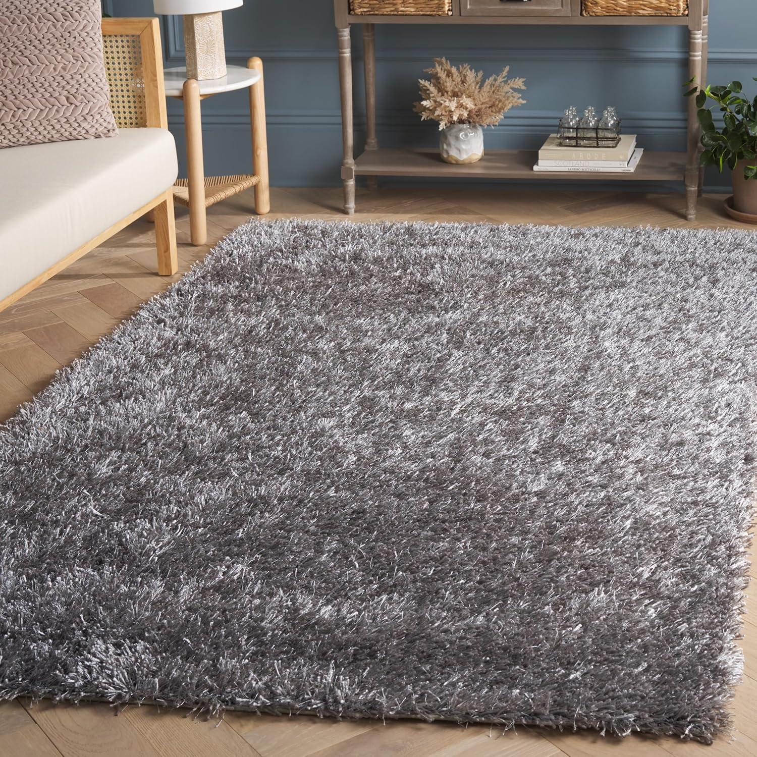 New Orleans Shag SG531 Hand Tufted Indoor Accent Rug - Grey/Grey - 4'x6' - Safavieh