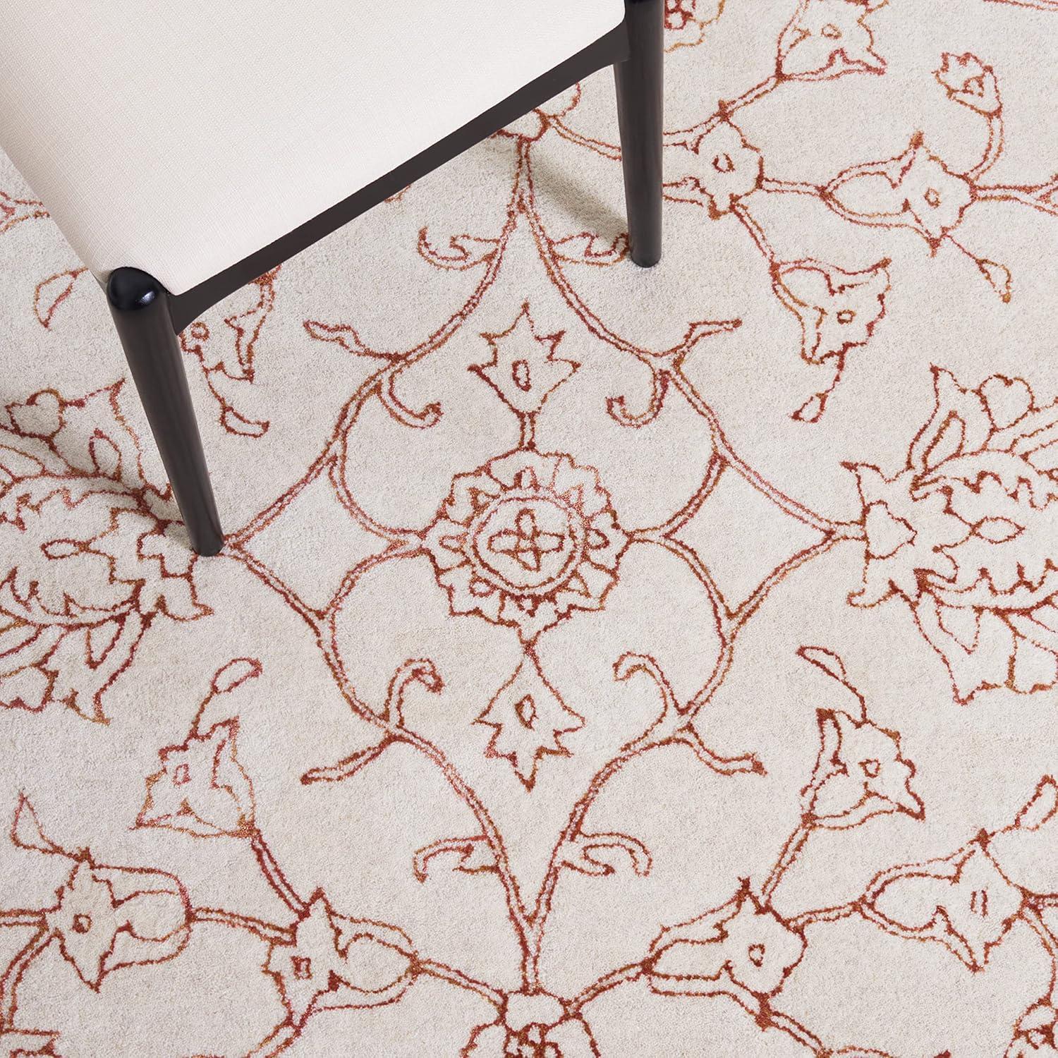 Jardin JAR730 Hand Tufted Area Rug - Ivory/Rust - 8'x10' - Safavieh.