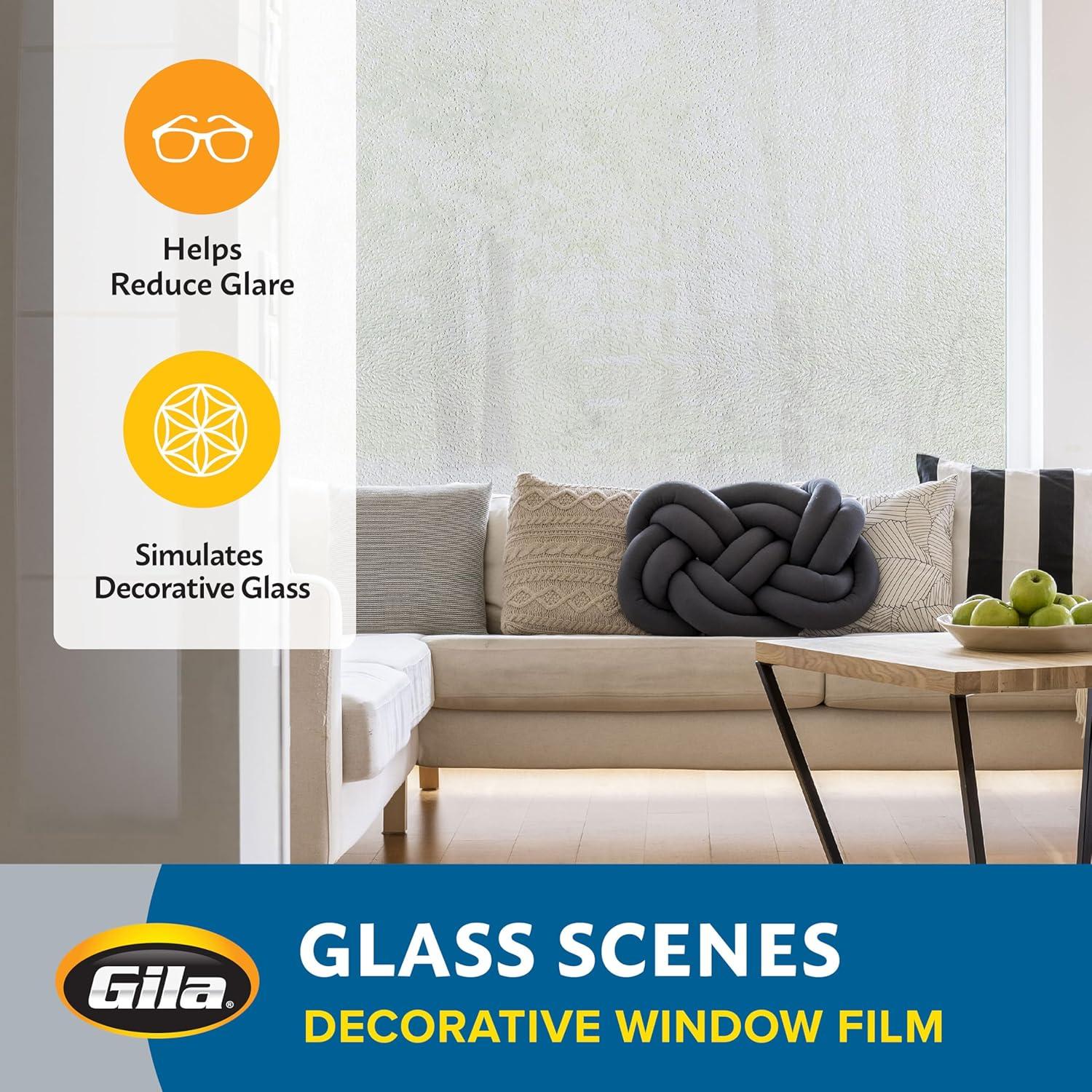 Crackled Glass Decorative Static Cling Window Film, 36 x 78 Inches