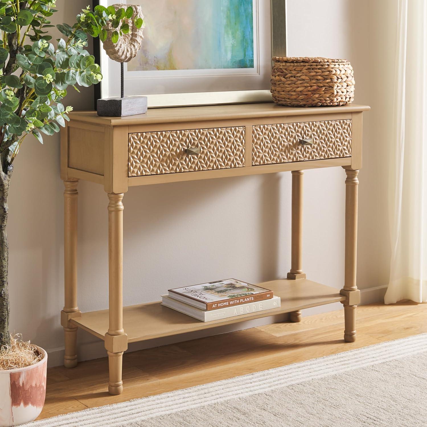 Halton 2 Drawer Console Table - Camel - Safavieh