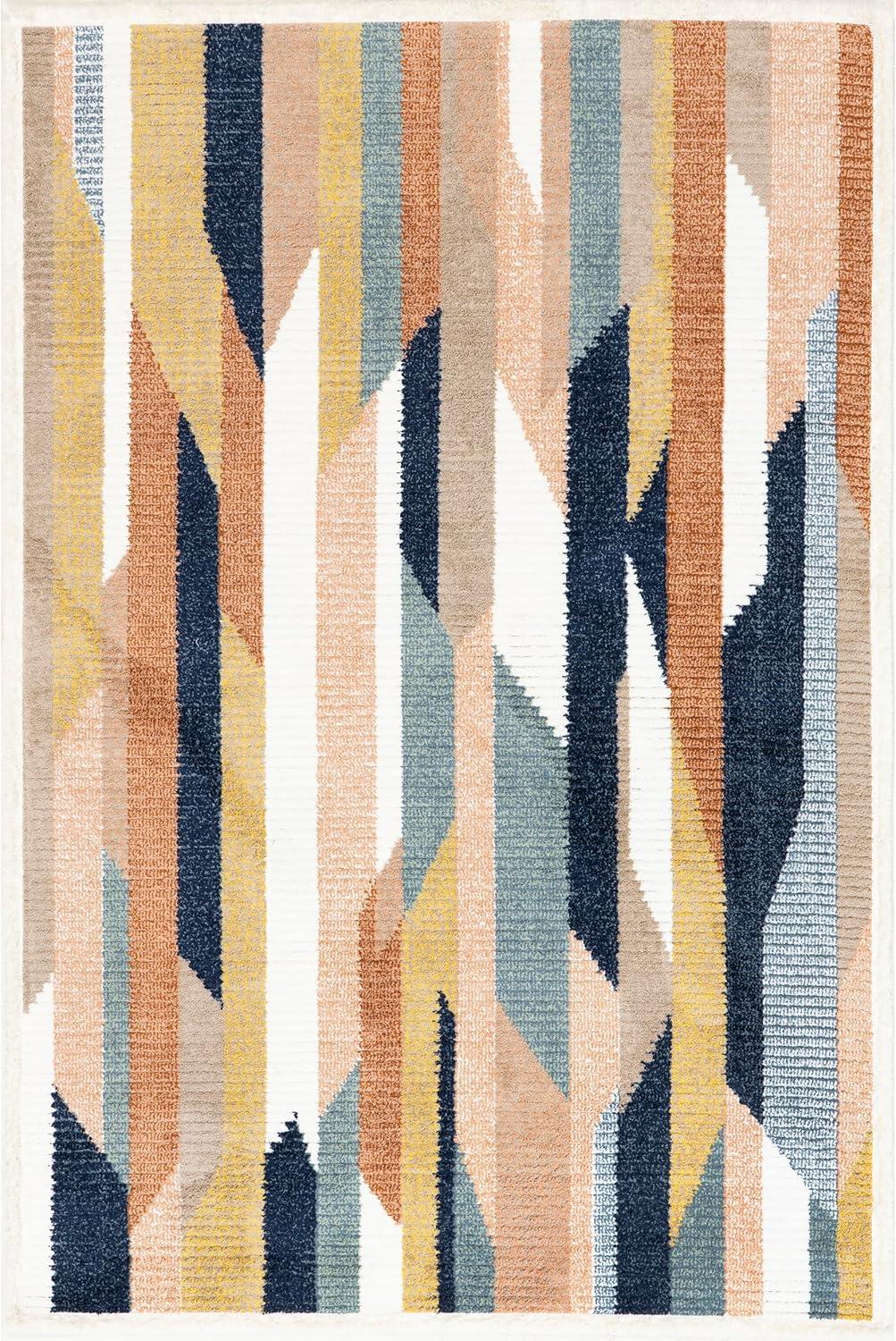 Nuloom Inga Modern Abstract Fringe Indoor Area Rug