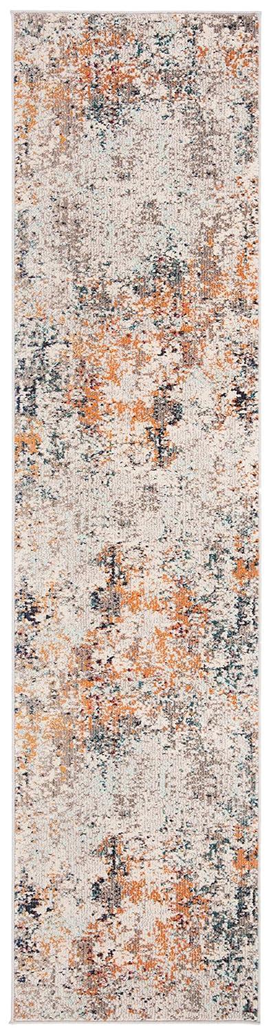 Madison MAD453 Power Loomed Indoor Runner Rug - Grey/Beige - 2'2"x14' - Safavieh