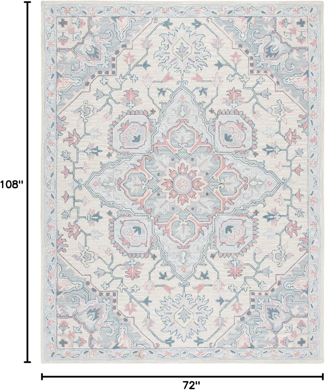 SAFAVIEH Heritage Kagan Oriental Area Rug, Beige/Blue, 6' x 9'