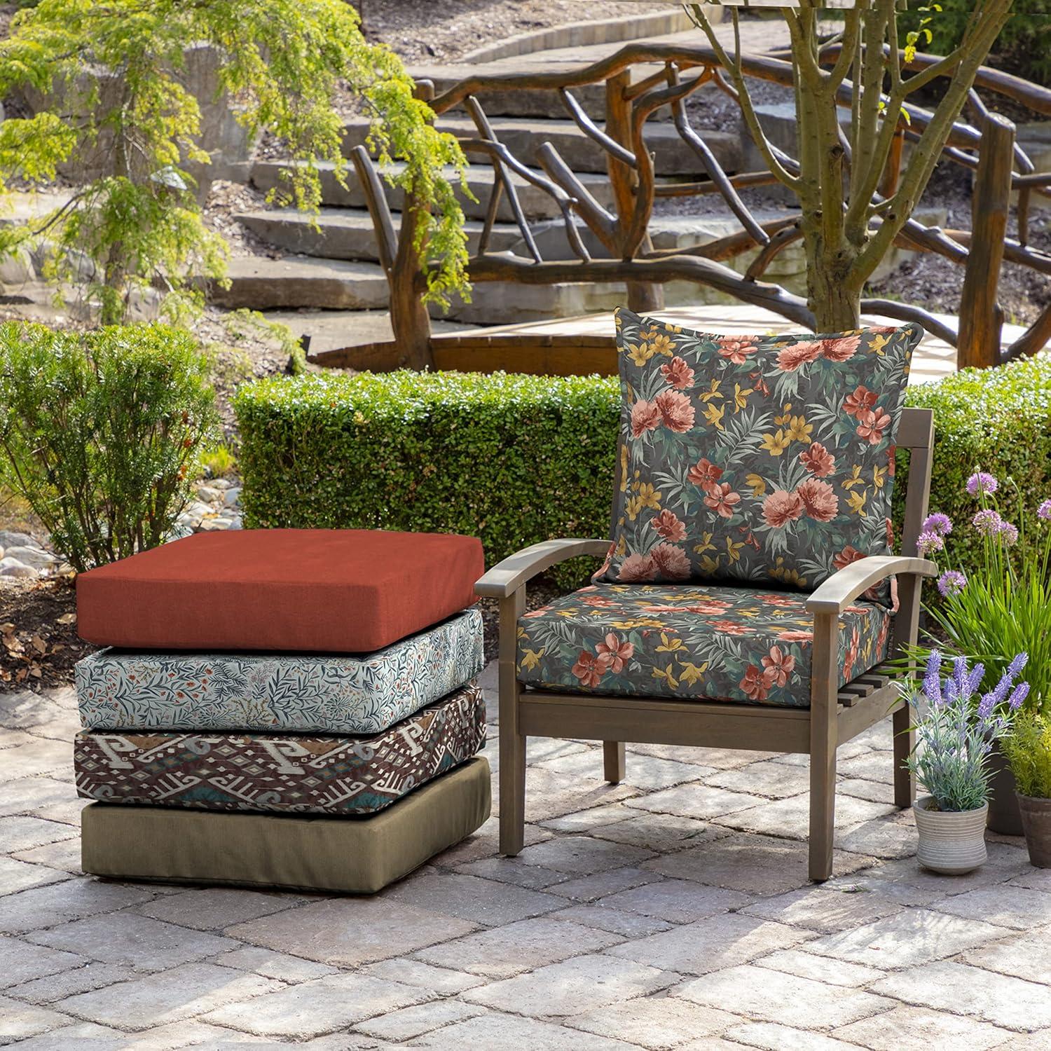 Phoebe Grey Floral Outdoor Deep Seat Cushion Set