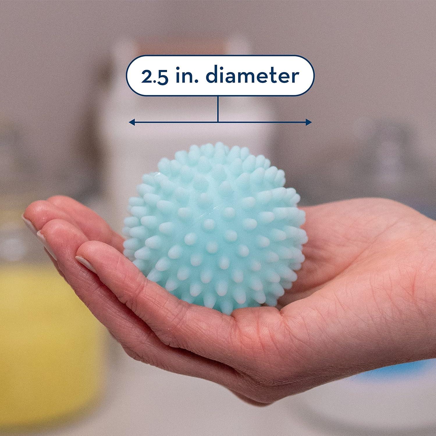 Blue 2.5 Inch Reusable Plastic Laundry Dryer Balls, 6 Pack