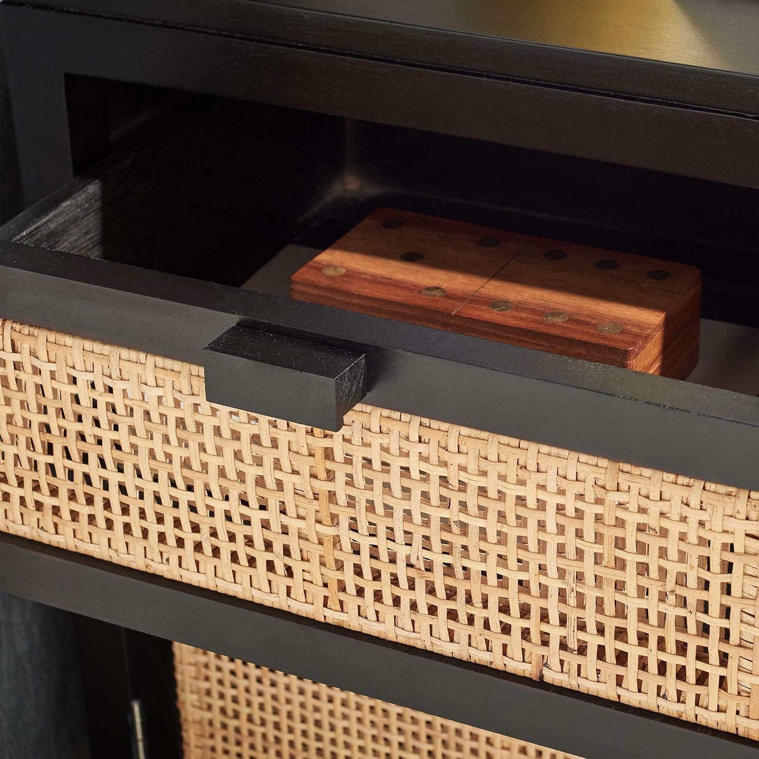 Miya 1 Drawer Nightstand - NST5012 - Black/Natural - Safavieh