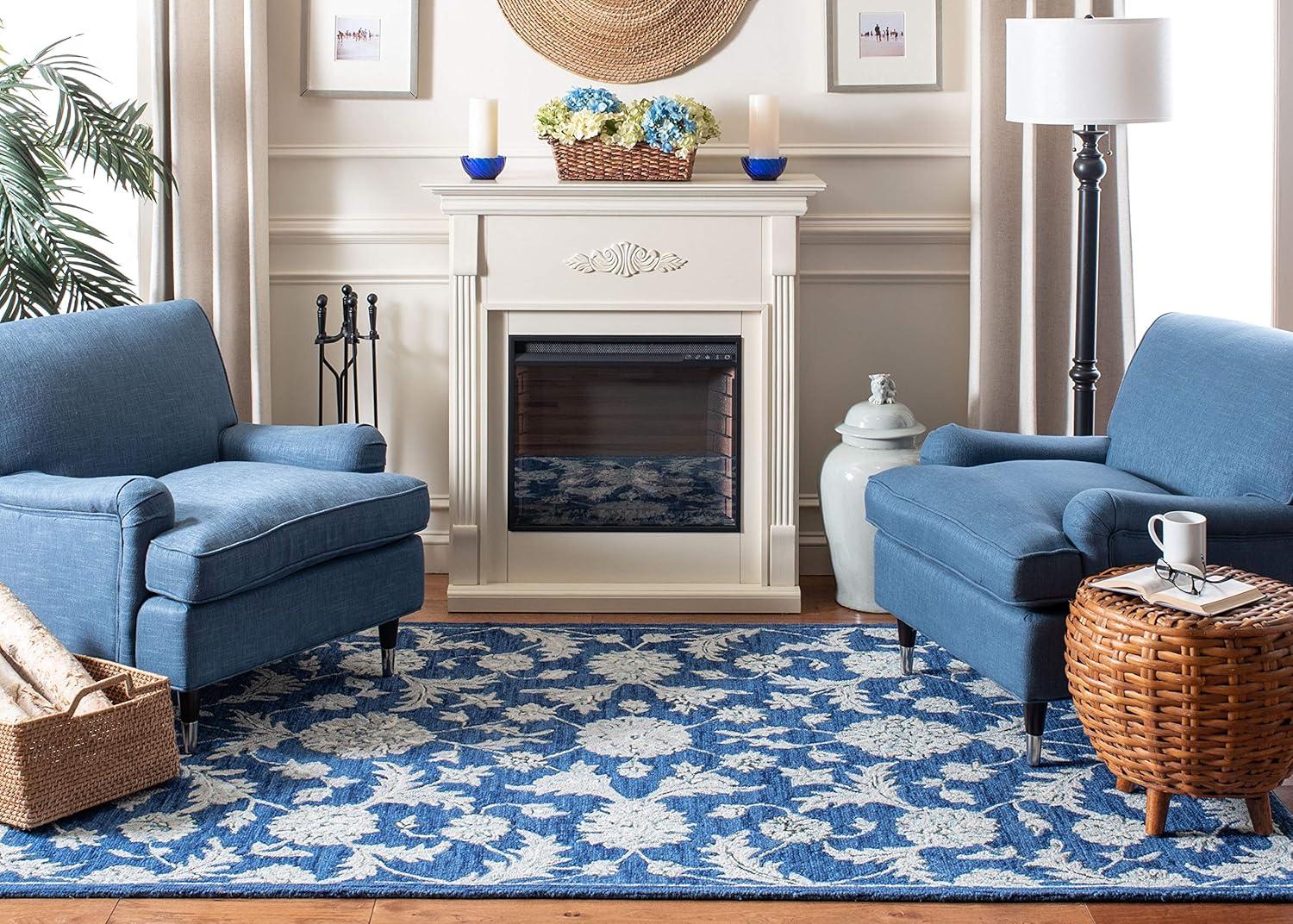 Micro-Loop MLP506 Hand Tufted Indoor Area Rug - Navy/Grey - 9'x12' - Safavieh